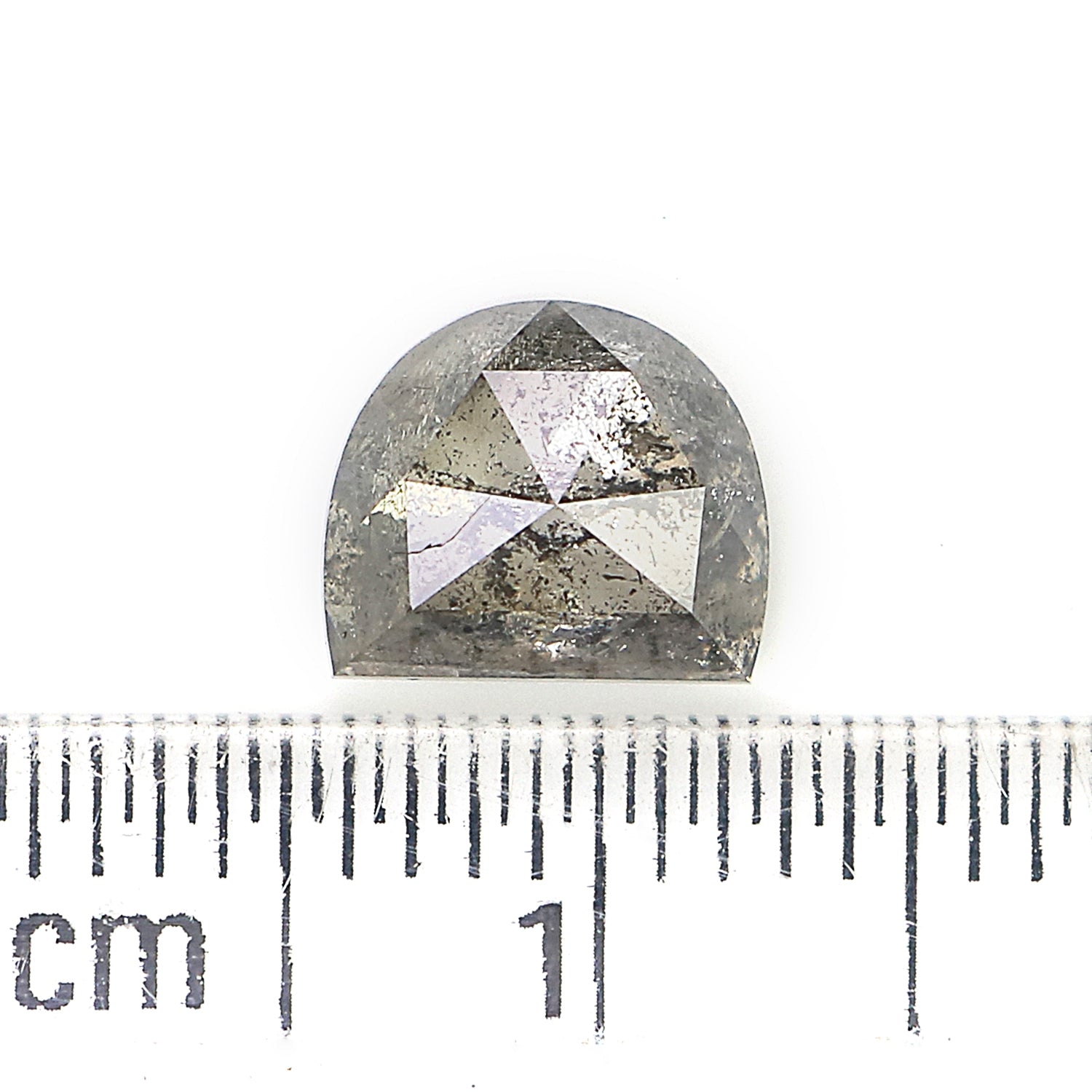 1.60 CT Natural Loose Half Moon Diamond Black Grey Color Diamond 7.20 MM Natural Loose Diamond Salt And Pepper Half Moon Cut Diamond QL9196