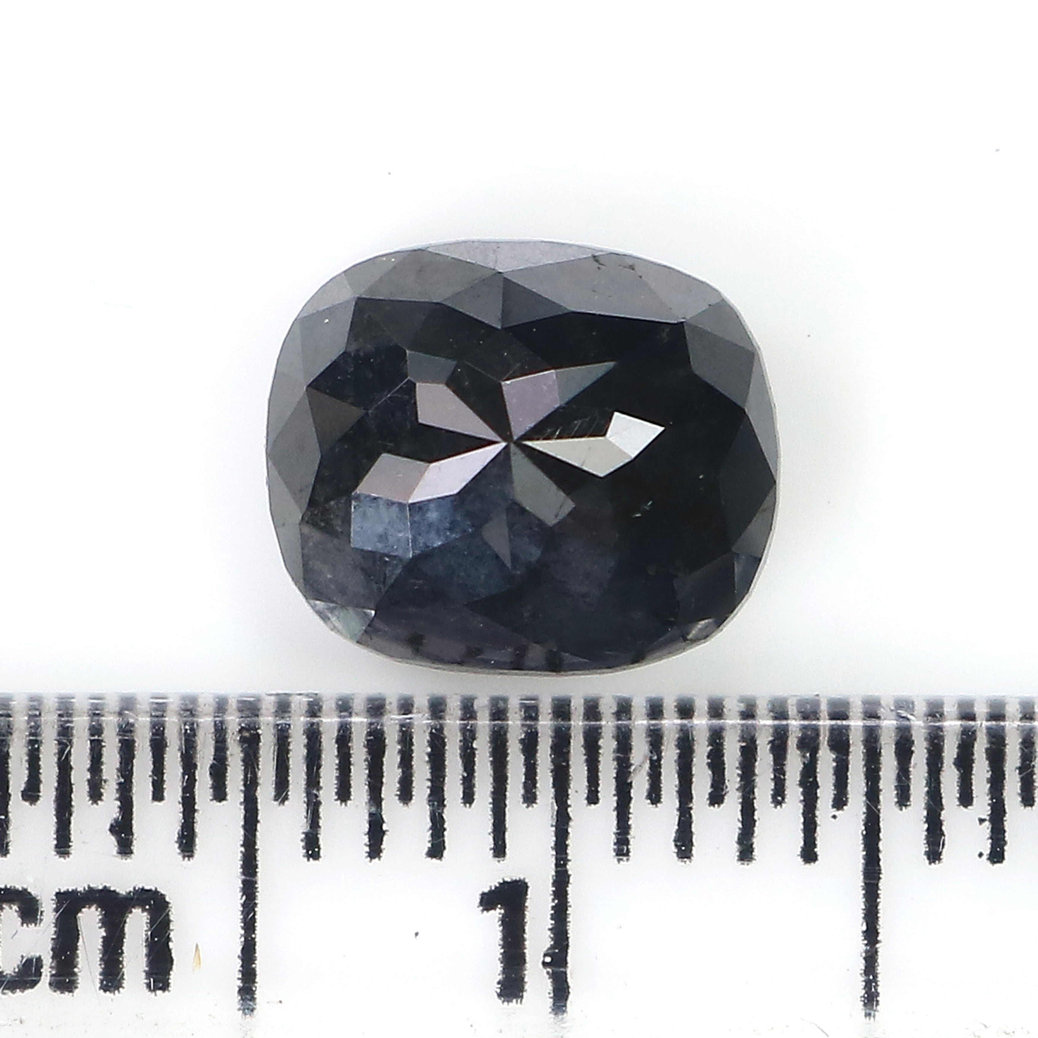 2.21 CT Natural Loose Cushion Shape Diamond Black Color Cushion Rose Cut Diamond 8.27 MM Natural Cushion Shape Black Color Diamond QL3068