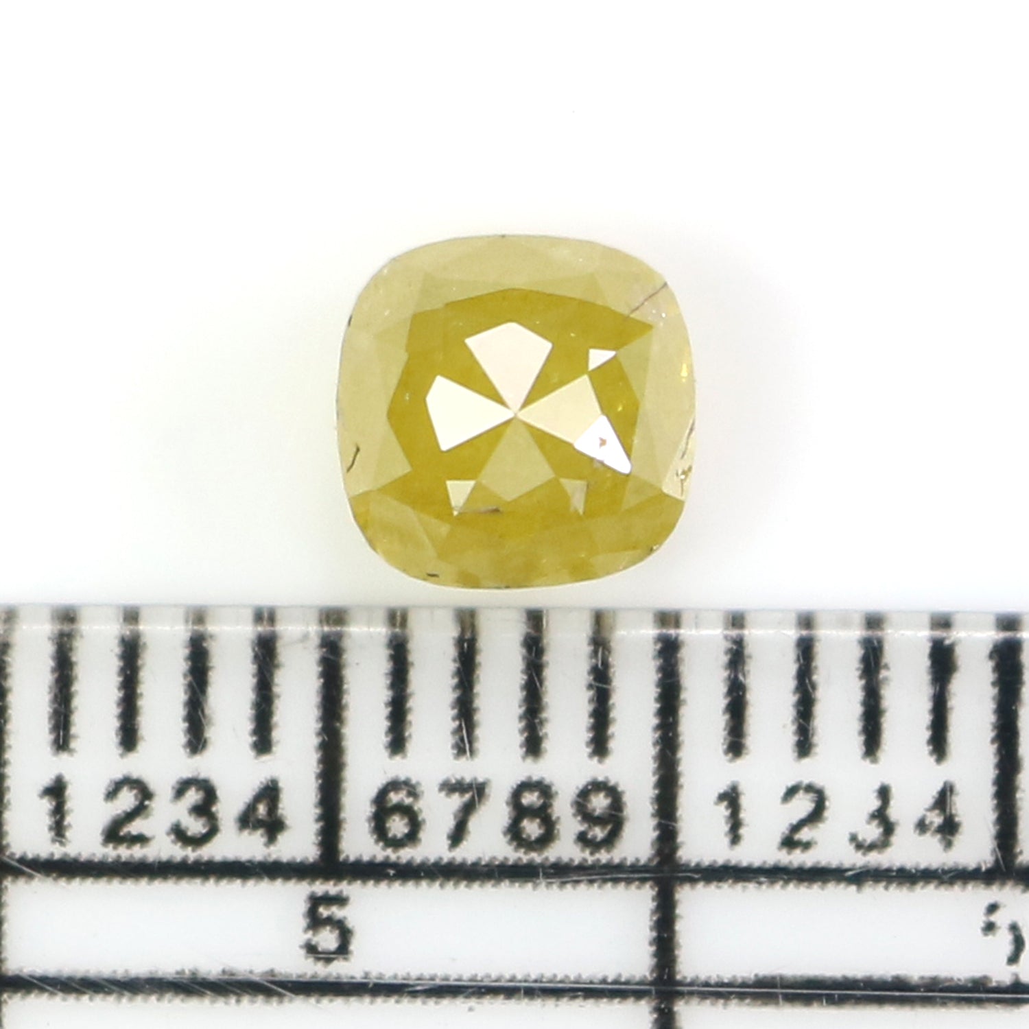 1.17 CT Natural Loose Cushion Shape Diamond Yellow Color Cushion Cut Diamond 5.40 MM Natural Yellow Color Cushion Rose Cut Diamond LQB2851