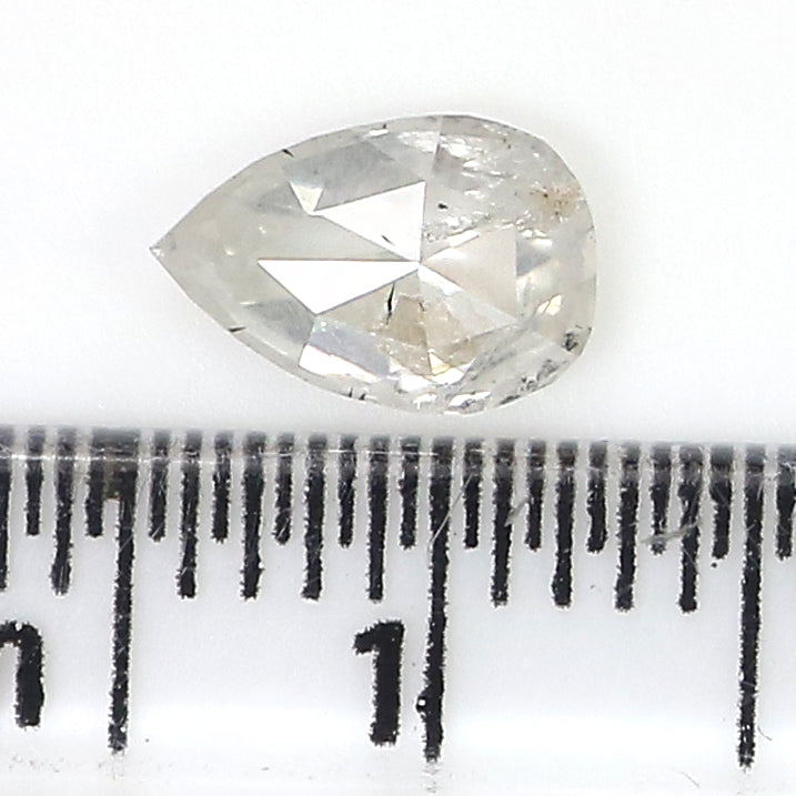 0.74 CT Natural Loose Pear Shape Diamond Grey Color Pear Cut Diamond 7.20 MM Natural Loose White Pear Diamond Pear Rose Cut Diamond QL7463