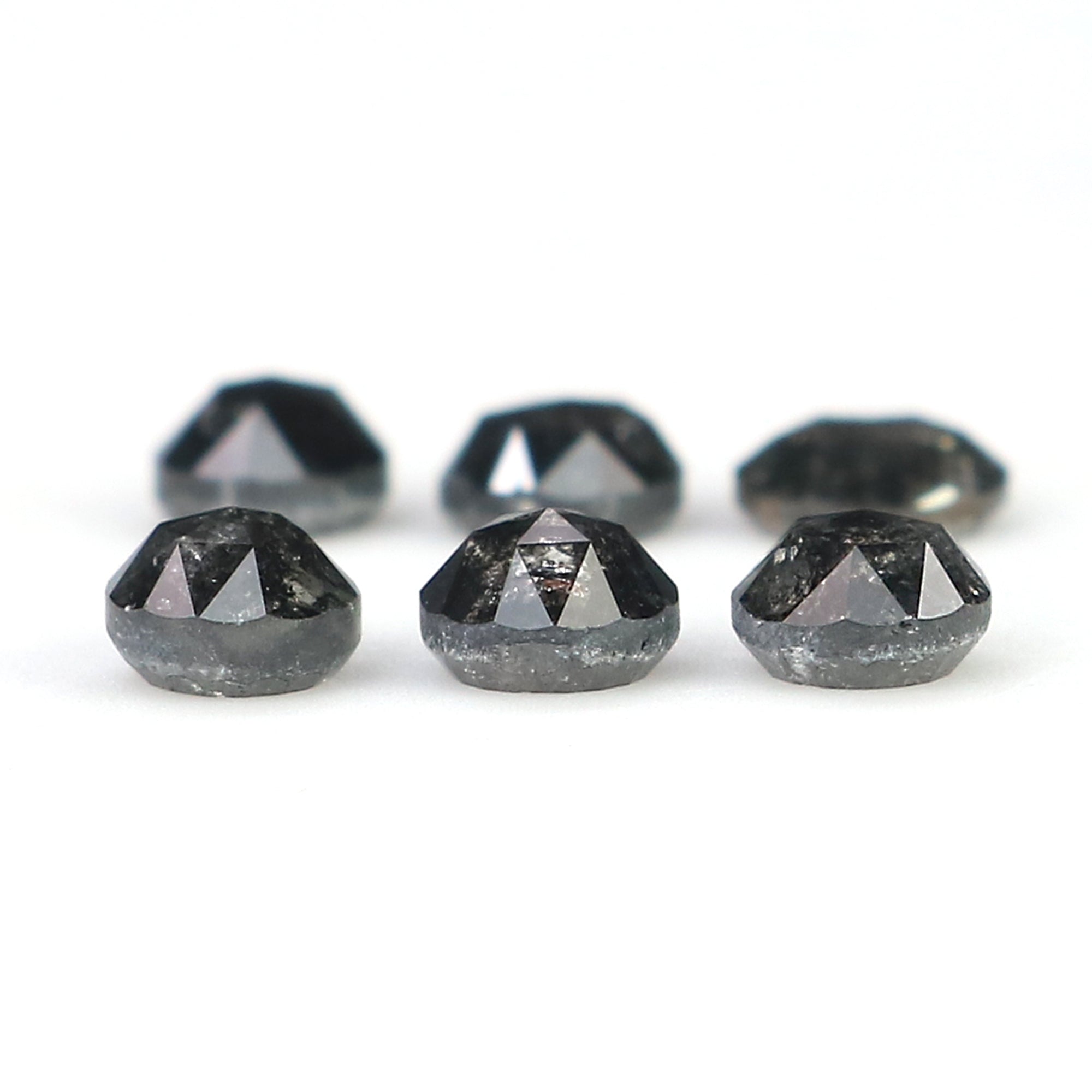 1.34 Ct Natural Loose Round Shape Diamond Salt And Pepper Round Diamond 3.40 MM Natural Loose Black Grey Color Round Rose Cut Diamond LQ8227