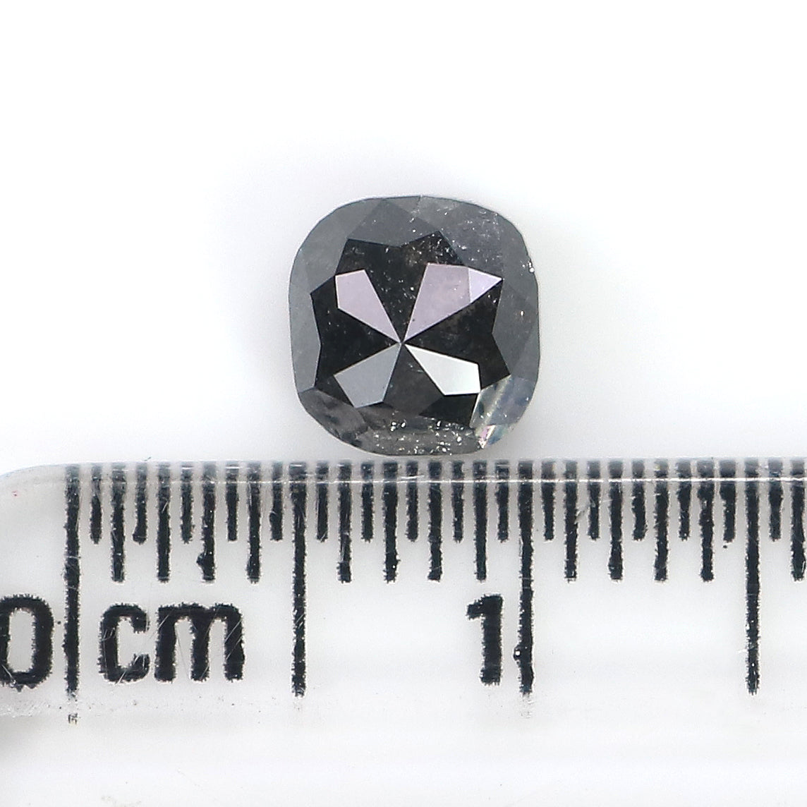 1.00 Ct Natural Loose Cushion Shape Diamond Salt And Pepper Diamond 5.75 MM Natural Diamond Black Grey Color Cushion Rose Cut Diamond LQ3056