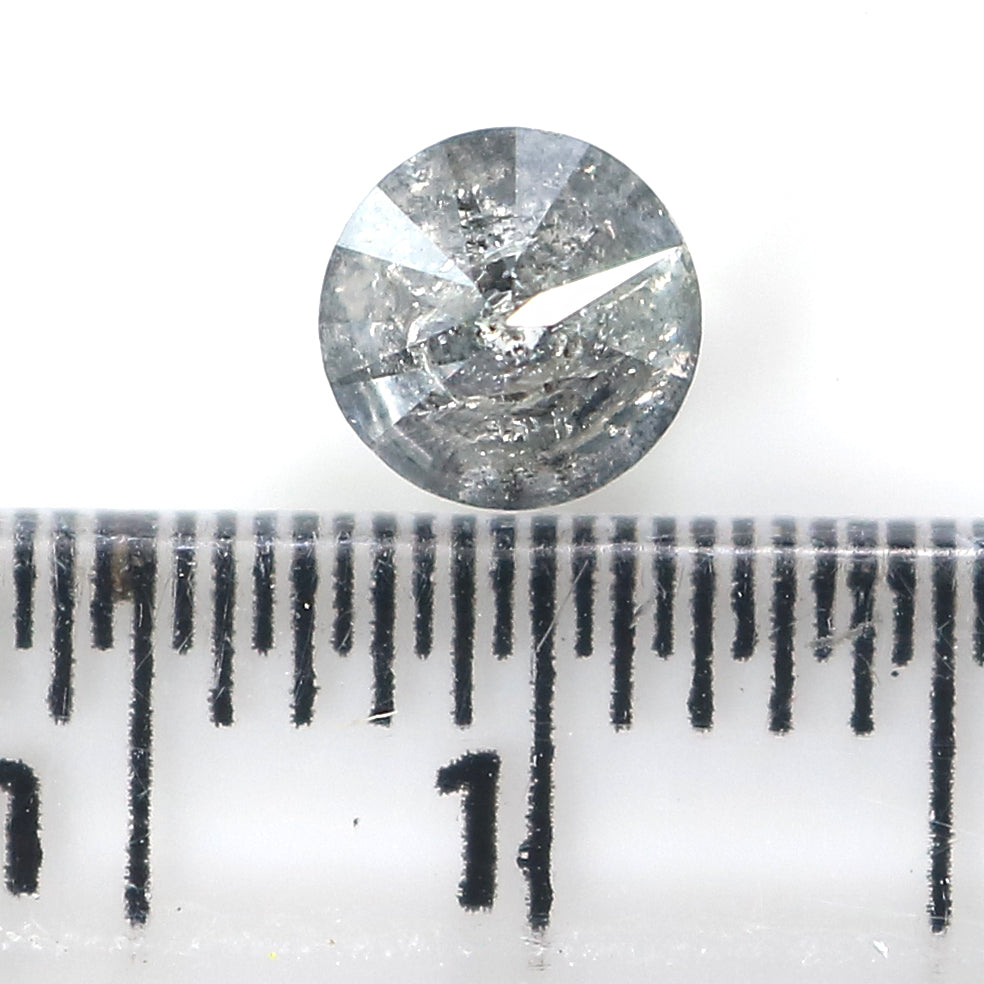 0.62 CT Natural Loose Round Shape Diamond Black Grey Color Round Shape Diamond 4.80 MM Salt And Pepper Round Brilliant Cut Diamond QL8460