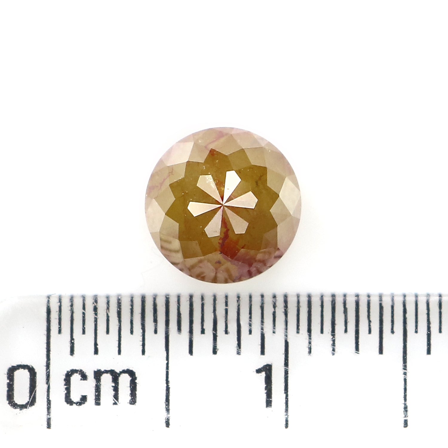 1.84 CT Natural Loose Round Rose Cut Diamond Brown Color Round Shape Diamond 6.60 MM Natural Yellow Diamond Round Rose Cut Diamond LQ5280