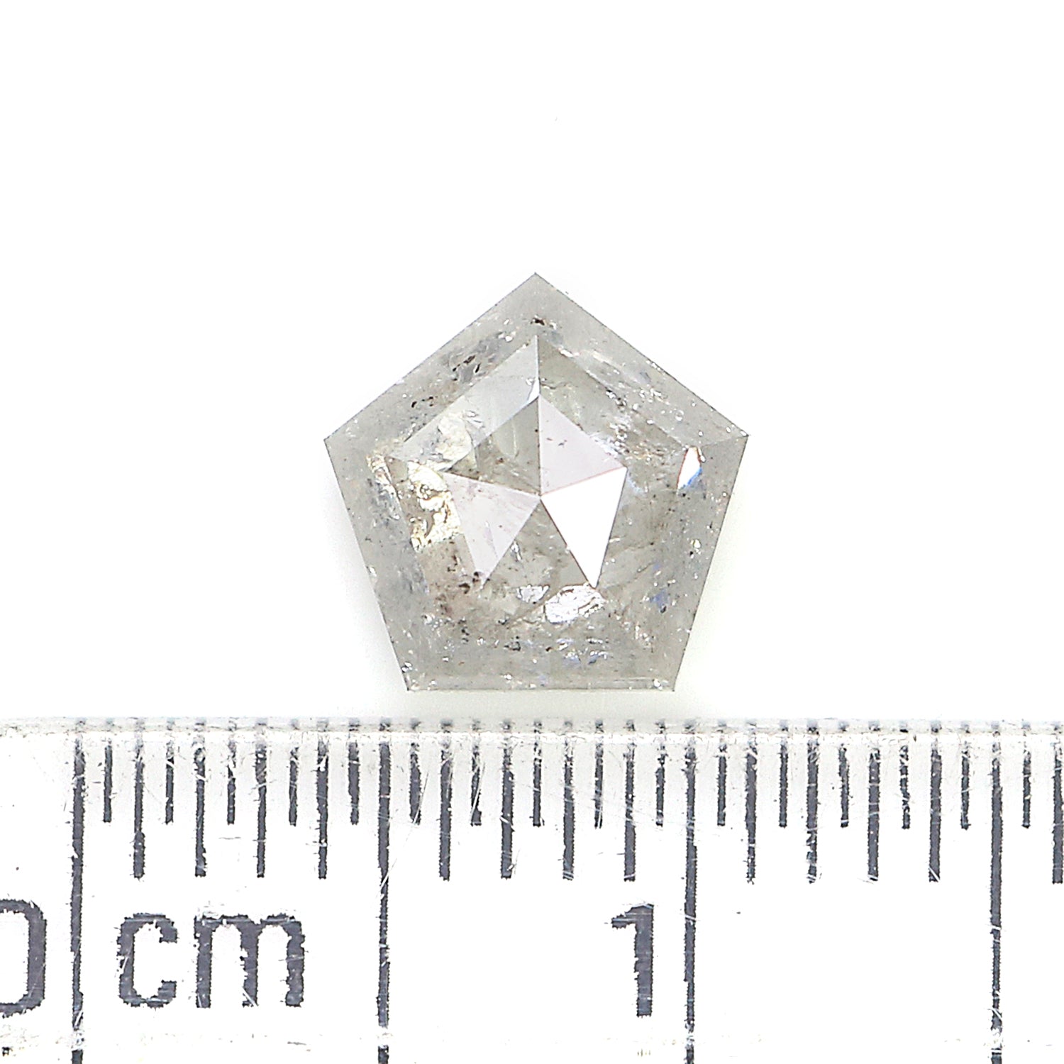 1.28 Ct Natural Loose Pentagon Shape Diamond Grey Color Pentagon Cut Diamond 6.75 MM Natural Grey Diamond Pentagon Rose Cut Diamond QL9877