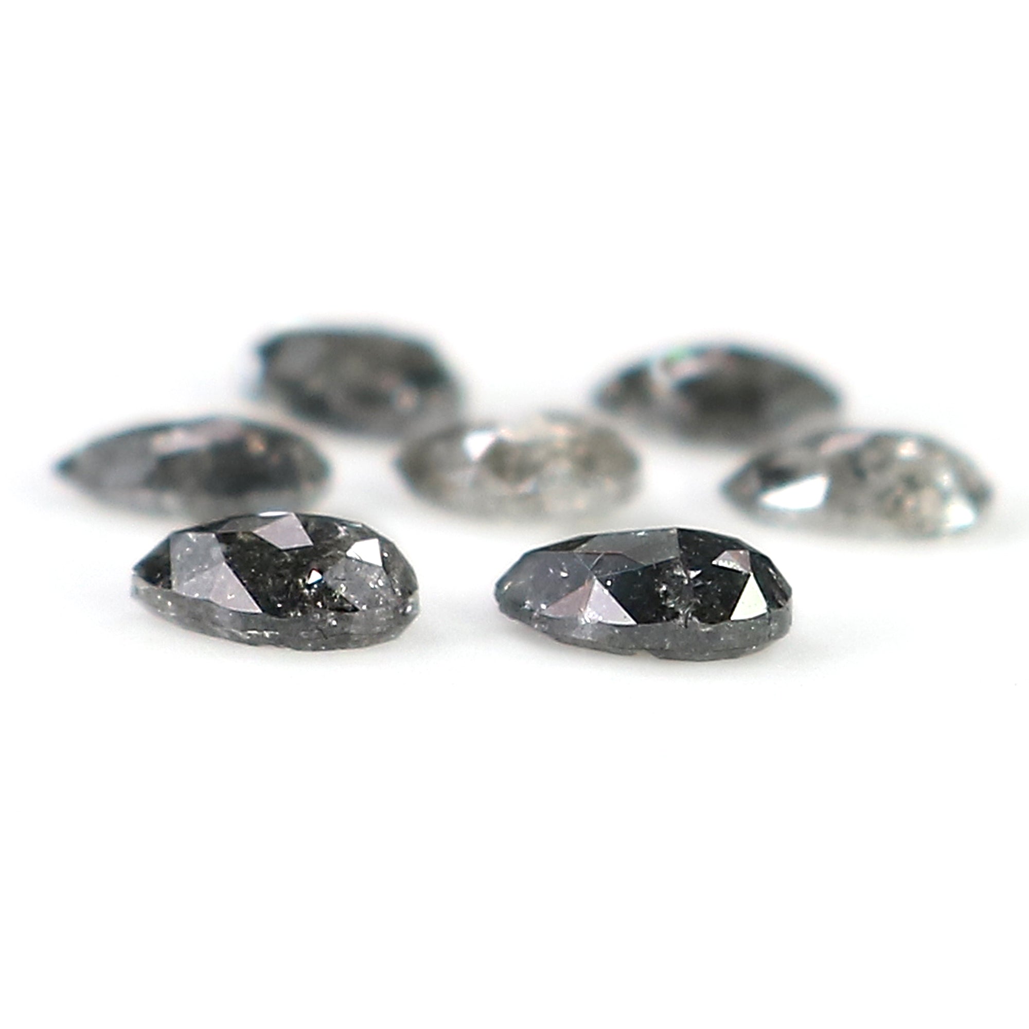 0.81 CT Natural Loose Pear Shape Diamond Salt And Pepper Pear Diamond 3.30 MM Natural Loose Black Grey Color Pear Rose Cut Diamond LQ1296