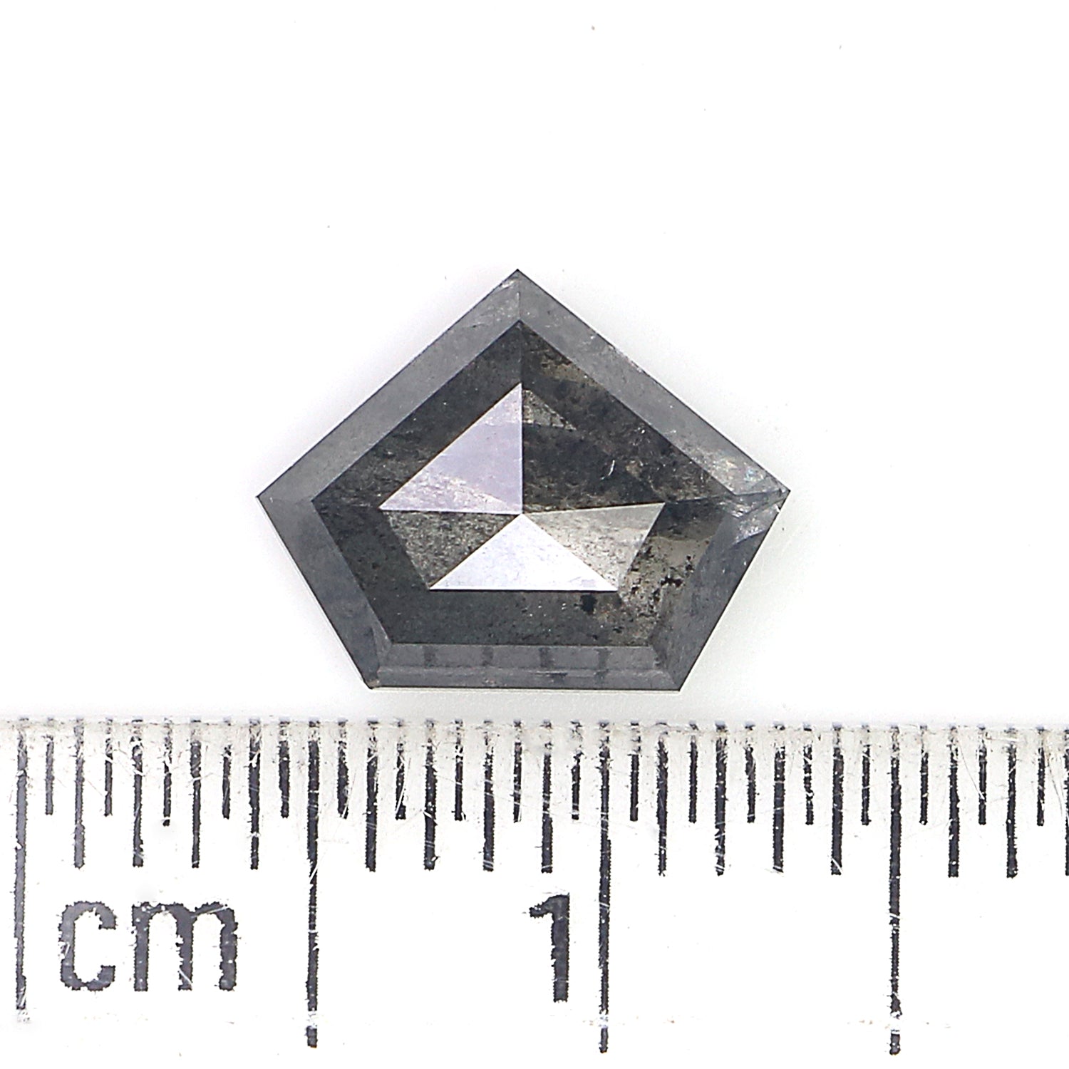 1.63 CT Natural Loose Shield Diamond Black Grey Color Diamond 7.25 MM Natural Loose Diamond Salt And Pepper Shield Rose Cut Diamond QL9263