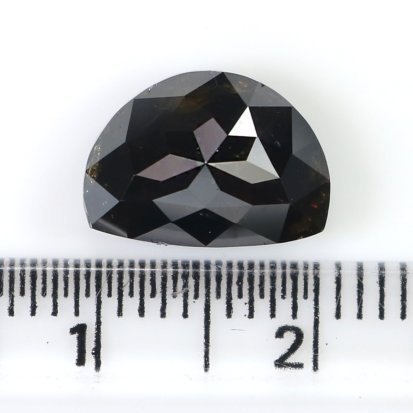 4.10 CT Natural Loose Half Moon Shape Diamond Black Color Half Moon Diamond 11.30 MM Natural Black Color Half Moon Rose Cut Diamond QL9053