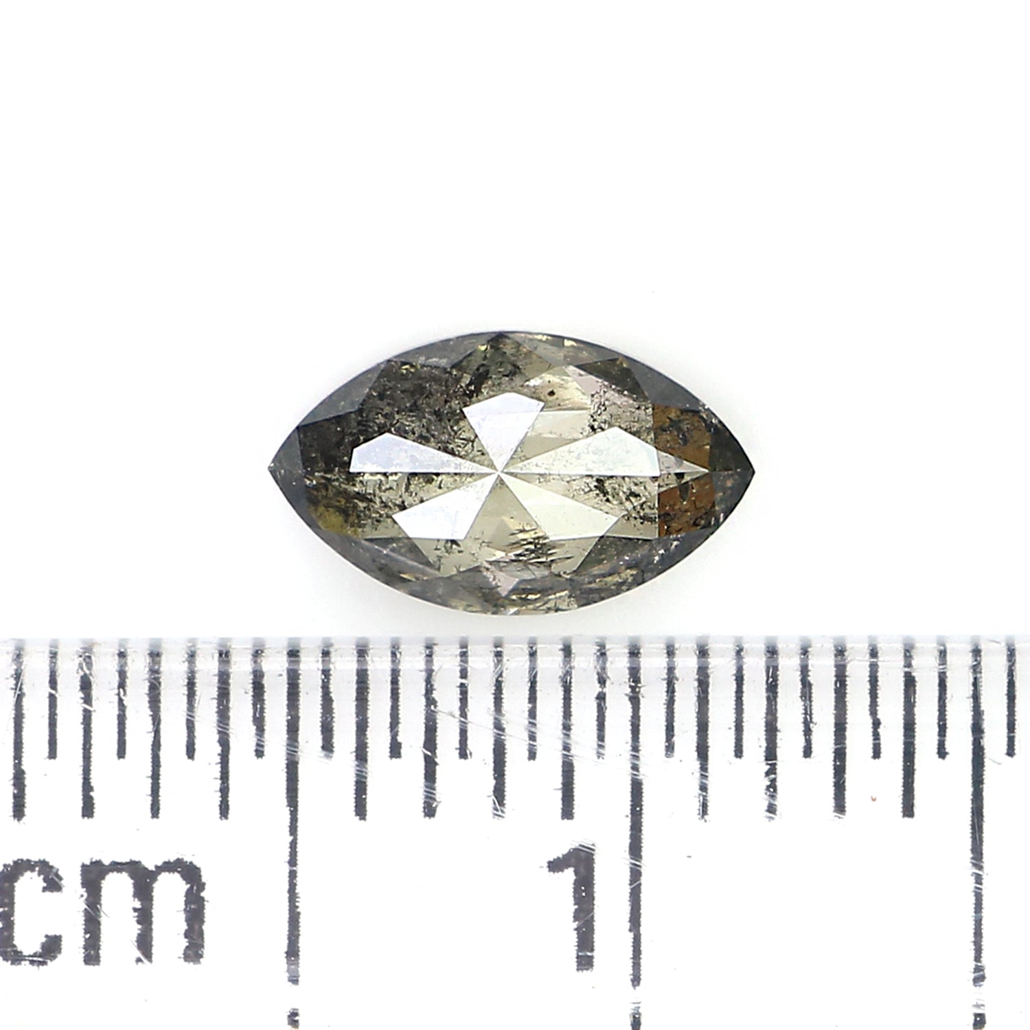 0.57 CT Natural Loose Marquise Shape Diamond Salt And Pepper Marquise Cut Diamond 7.05 MM Black Grey Color Marquise Rose Cut Diamond LQ3178