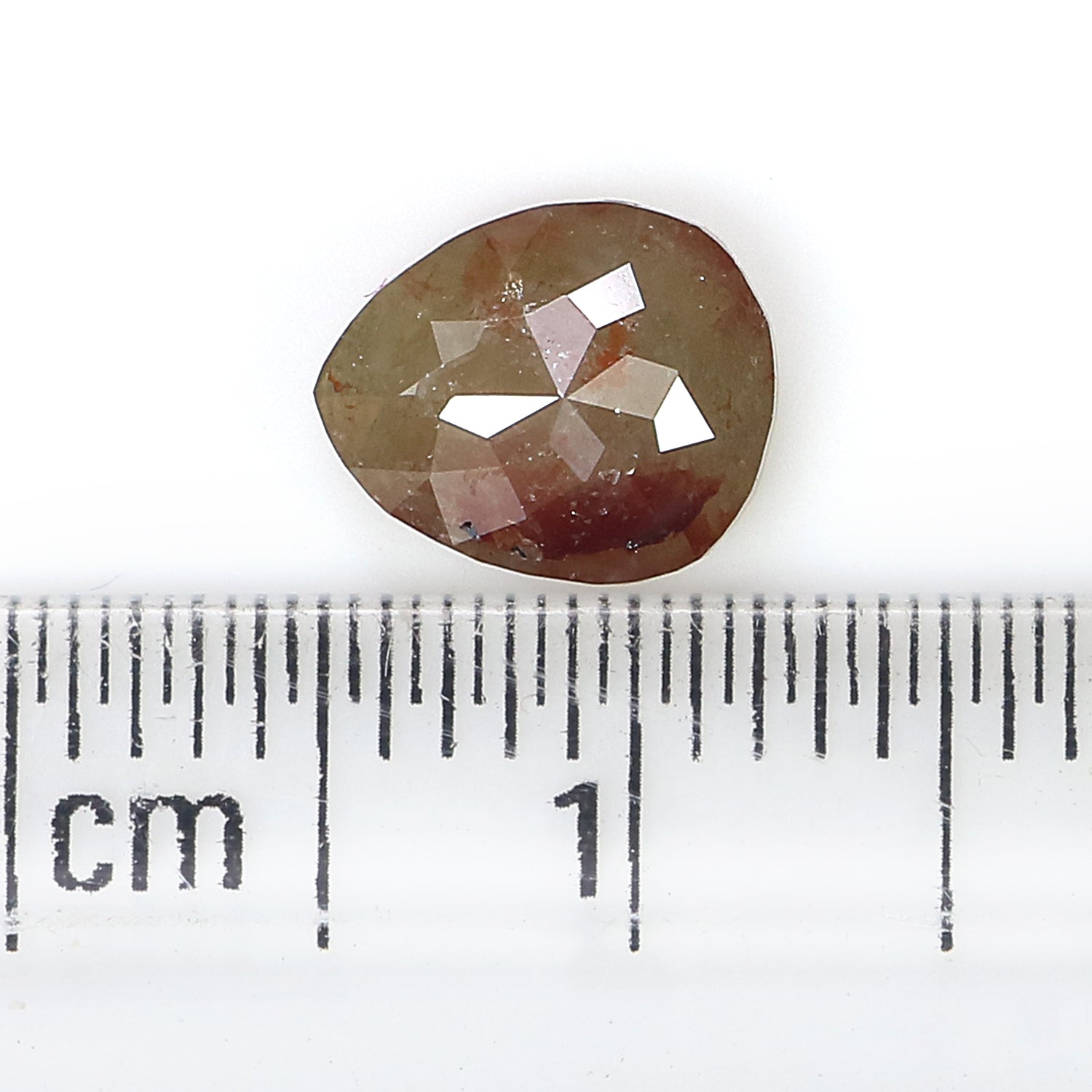 Natural Loose Pear Grey Brown Color Diamond 1.28 CT 7.50 MM Pear Shape Rose Cut Diamond L6718