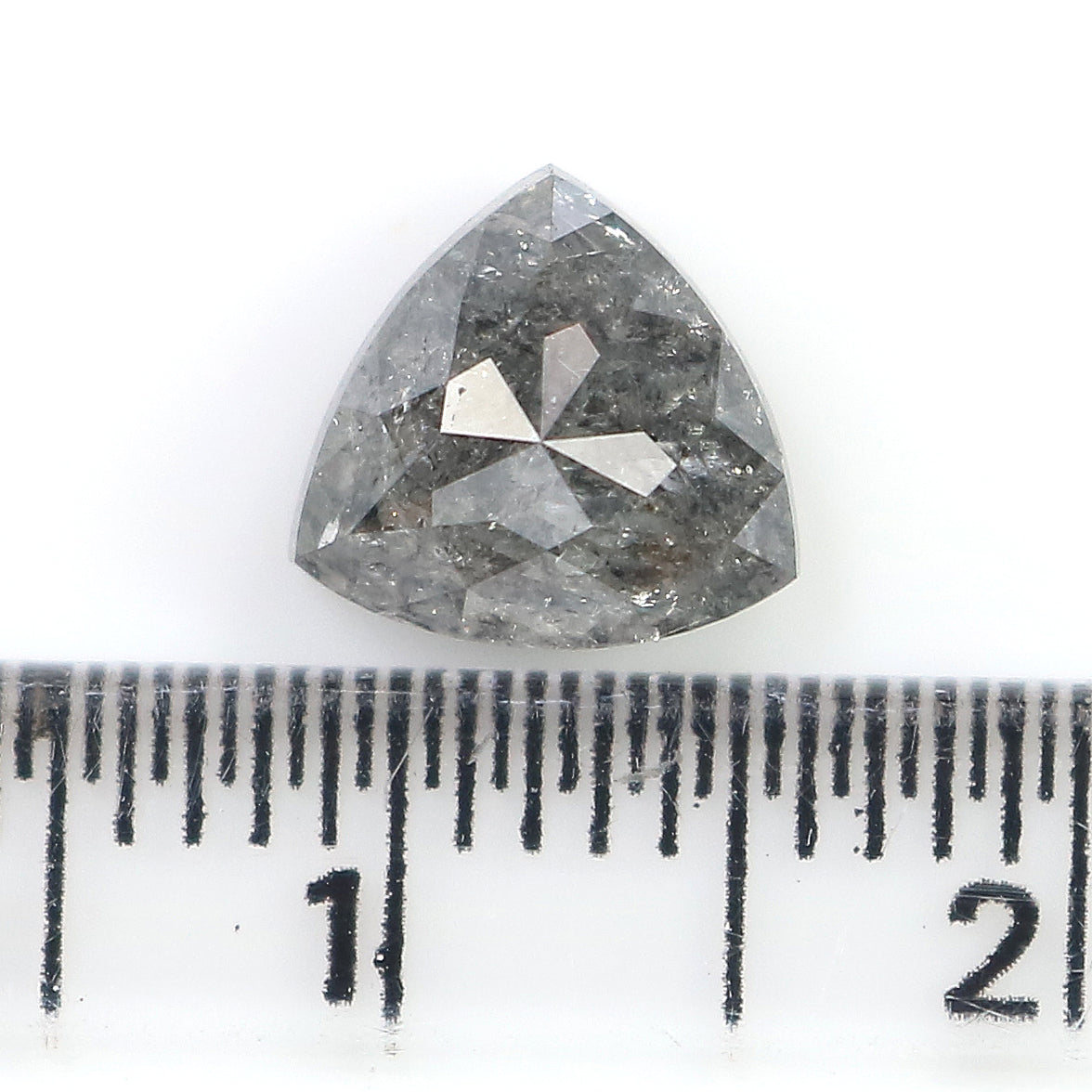 1.67 CT Natural Loose Triangle Shape Diamond Salt And Pepper Triangle Cut Diamond 7.30 MM Black Grey Color Triangle Rose Cut Diamond QL8124