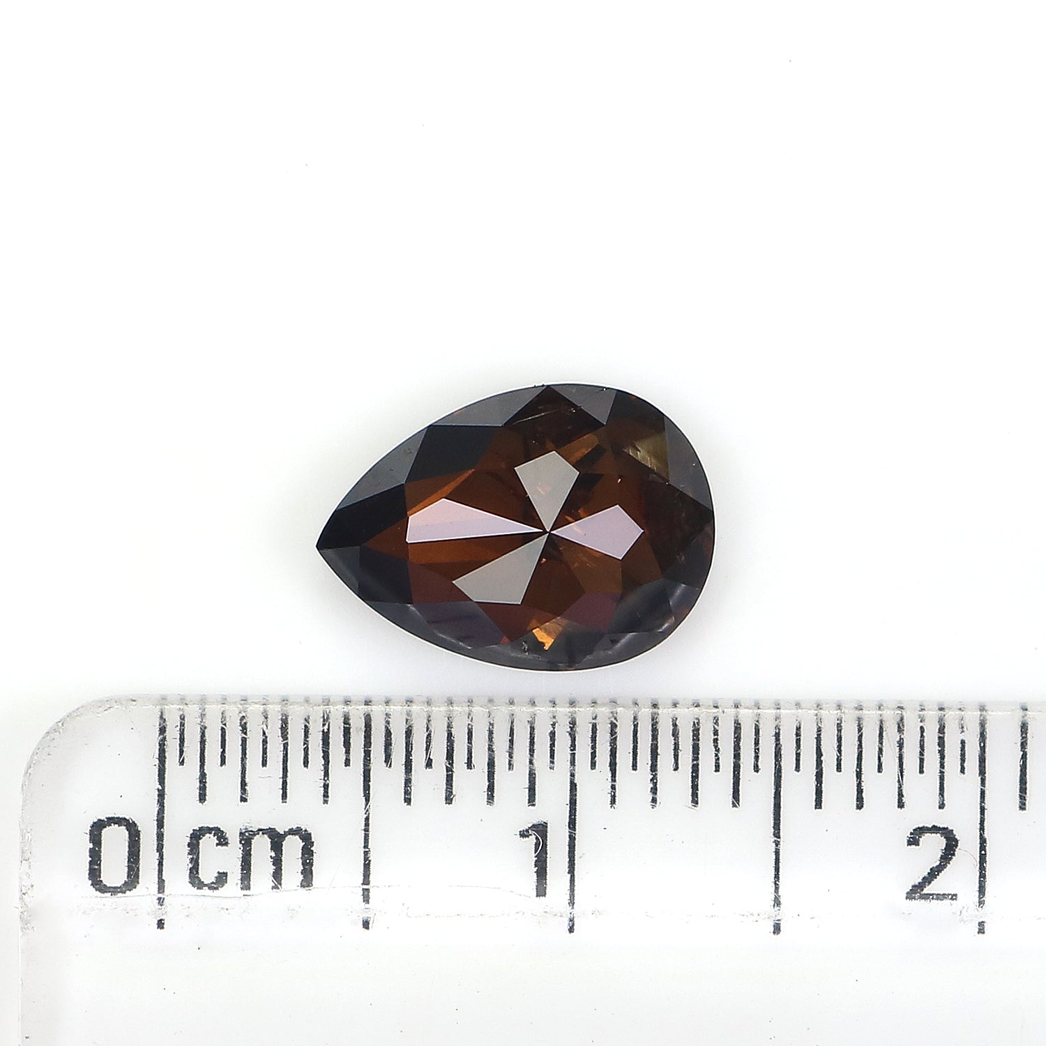 1.93 CT Natural Loose Pear Shape Diamond Brown Color Pear Cut Diamond 9.70 MM Natural Loose Brown Diamond Pear Rose Cut Diamond LQ3274