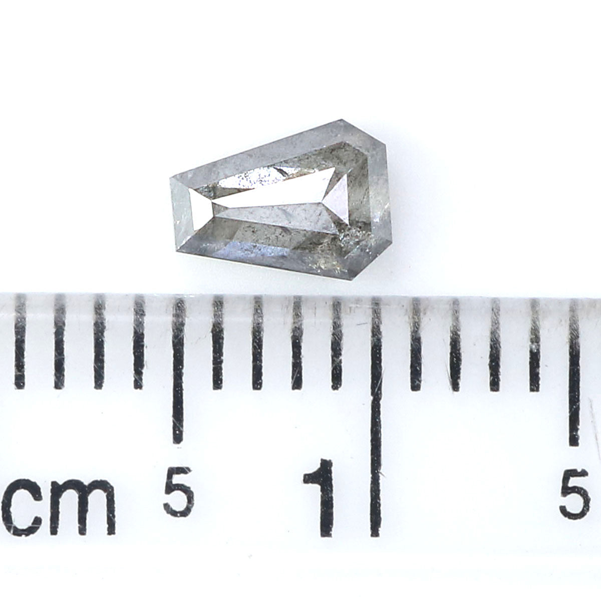 0.42 CT Natural Loose Coffin Shape Diamond Salt And Pepper Coffin Diamond 5.55 MM Natural Black Grey Color Coffin Rose Cut Diamond QL2159