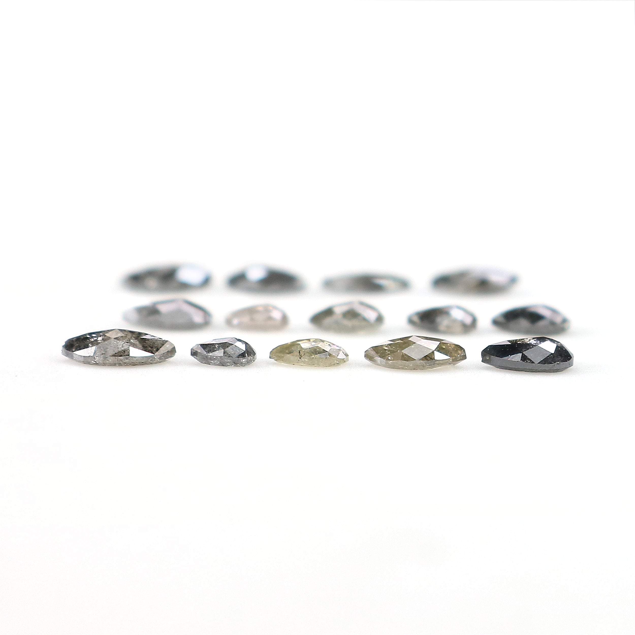 1.22 CT Natural Loose Mix Shape Diamond Salt And Pepper Mix Shape Diamond 2.90 MM Natural Black Grey Color Mix Shape Rose Cut Diamond LQ3043