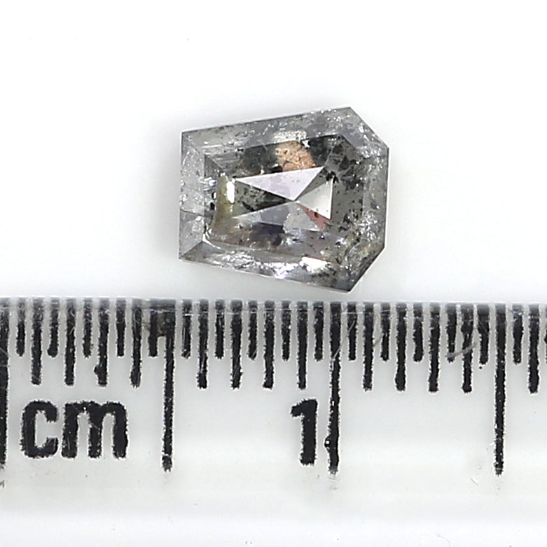 1.03 CT Natural Loose Coffin Shape Diamond Salt And Pepper Coffin Shape Diamond 6.30 MM Black Grey Color Coffin Rose Cut Diamond QL7466