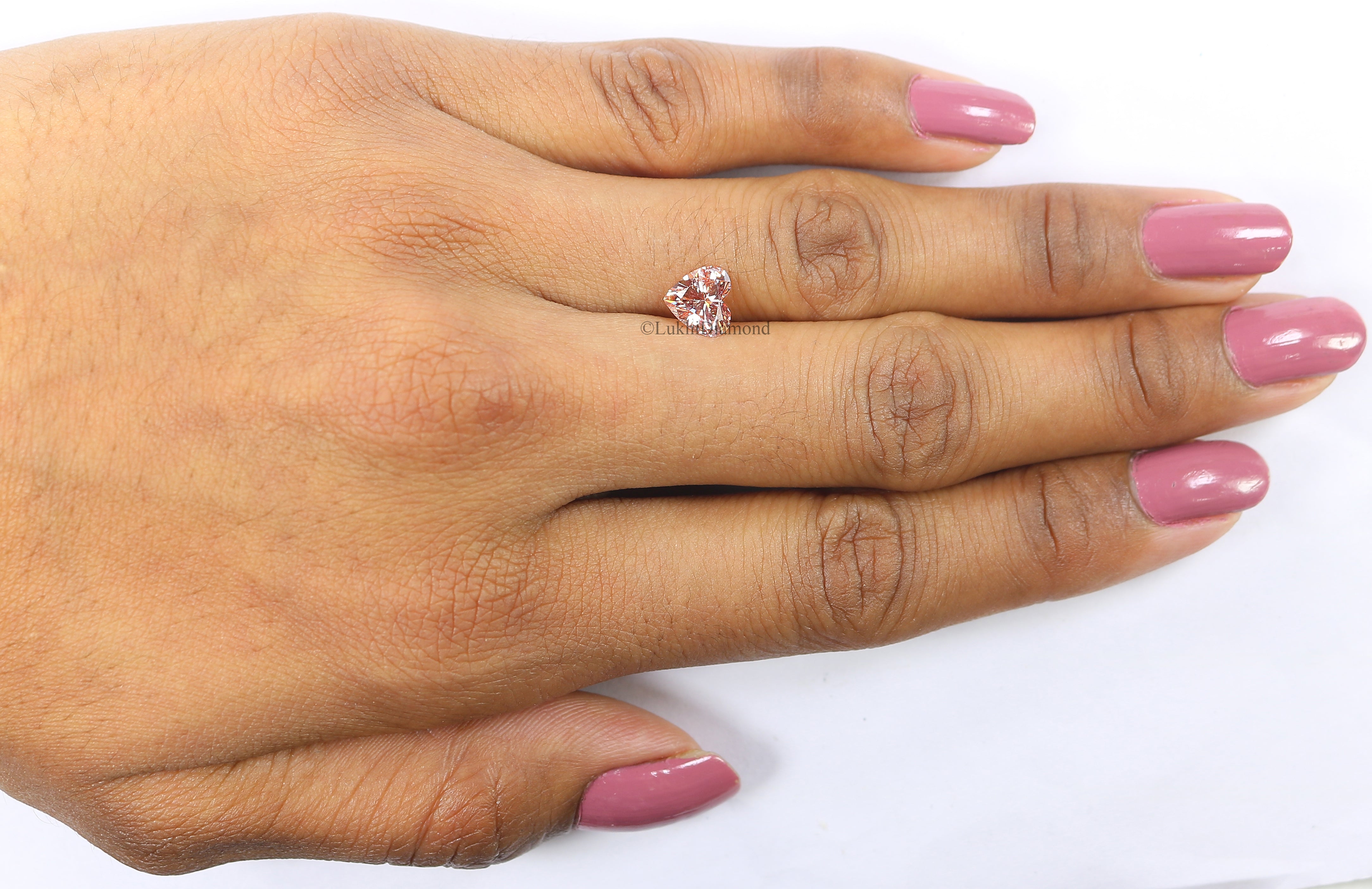 1.04 CT IGI Certified Heart Brilliant Cut Fancy Vivid Pink Color VS1 Clarity Diamond Lab Grown Diamond Lab Created Heart CVD Diamond L3202