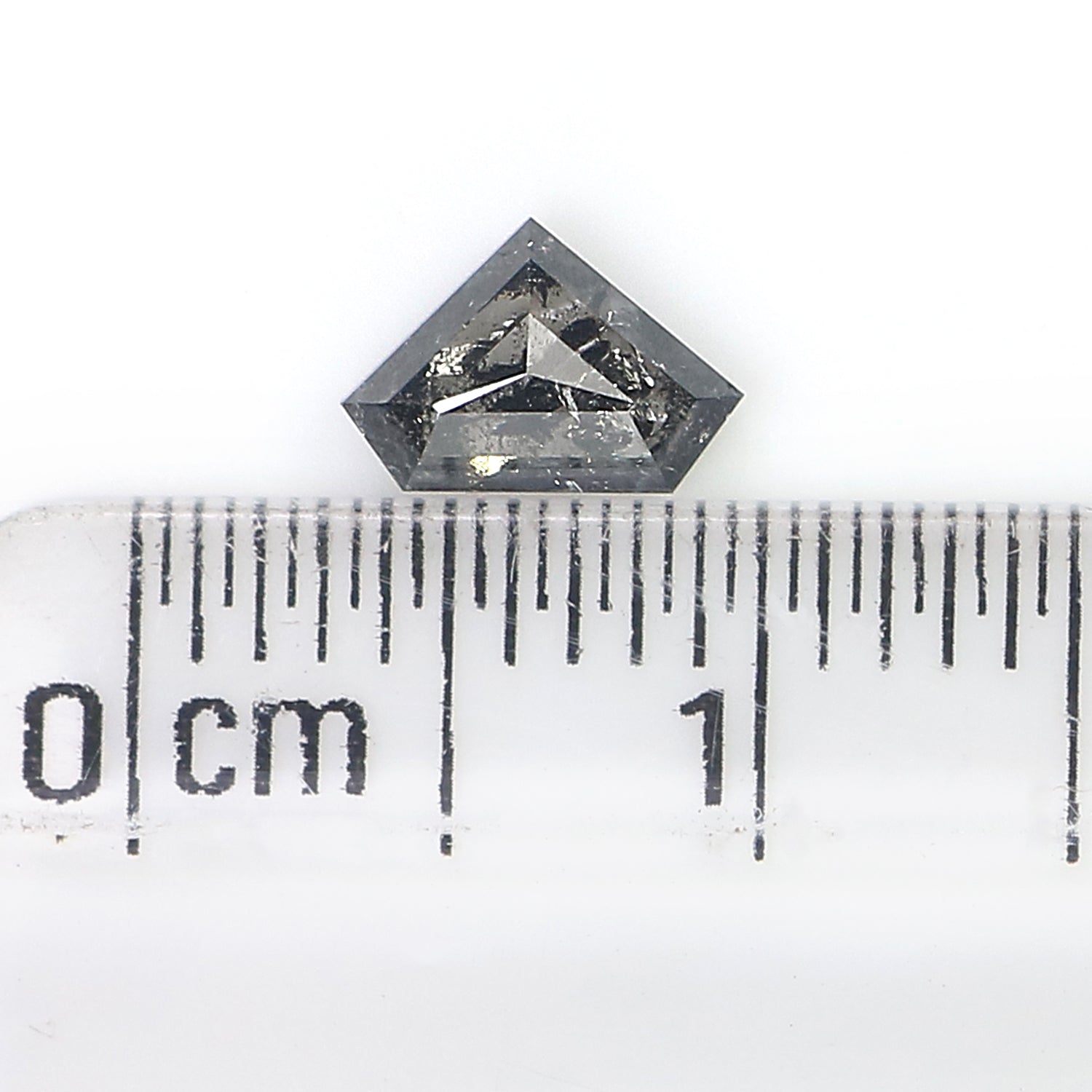 0.51 CT Natural Loose Shield Diamond Black Grey Color Diamond 4.40 MM Natural Loose Diamond Salt And Pepper Shield Rose Cut Diamond QL079