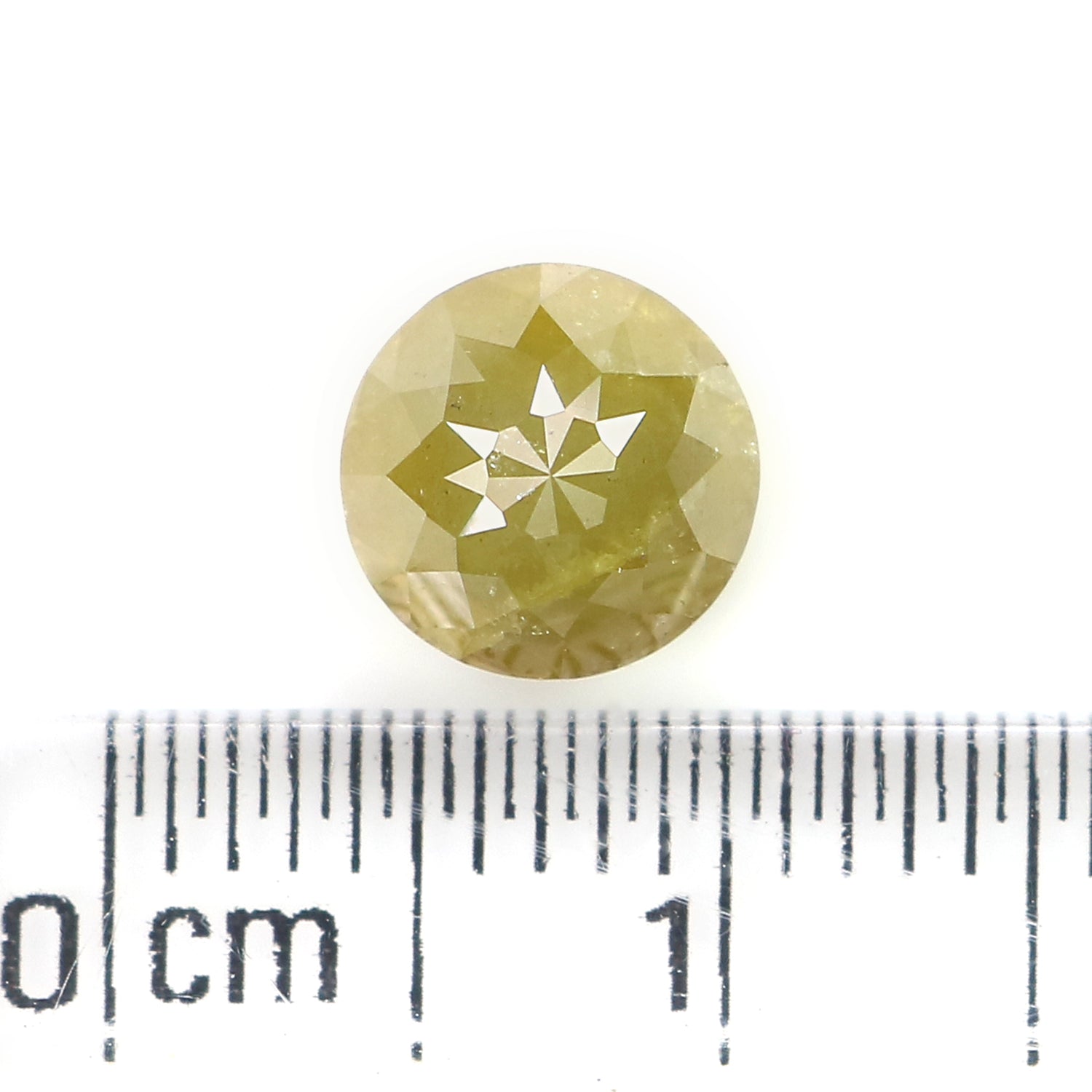 1.87 CT Natural Loose Round Rose Cut Diamond Yellow Color Round Shape Diamond 6.75 MM Natural Green Color Round Rose Cut Diamond LQ9857