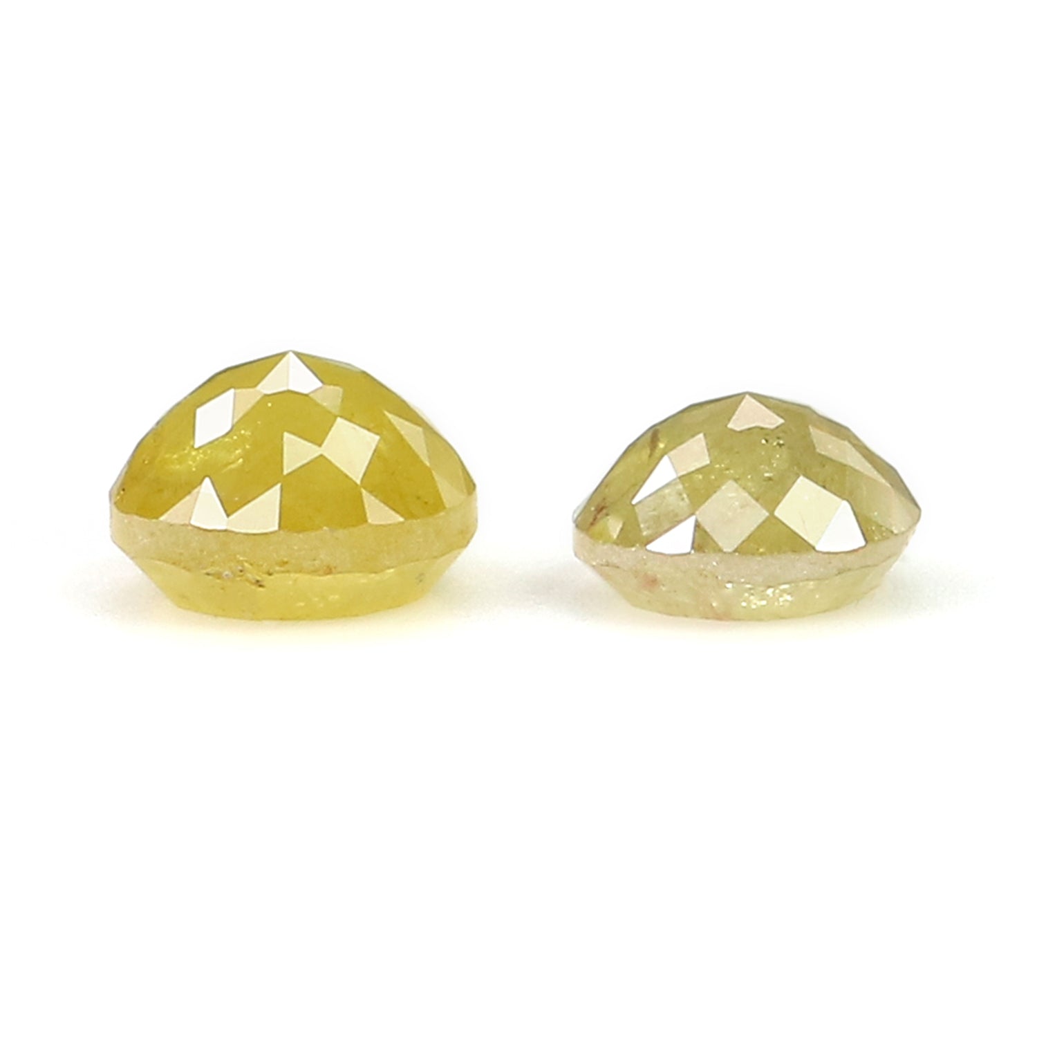 1.10 CT Natural Loose Round Rose Cut Pair Diamond Yellow Color Round Shape Diamond 4.50 MM Natural Yellow Round Rose Cut Diamond LQ6527