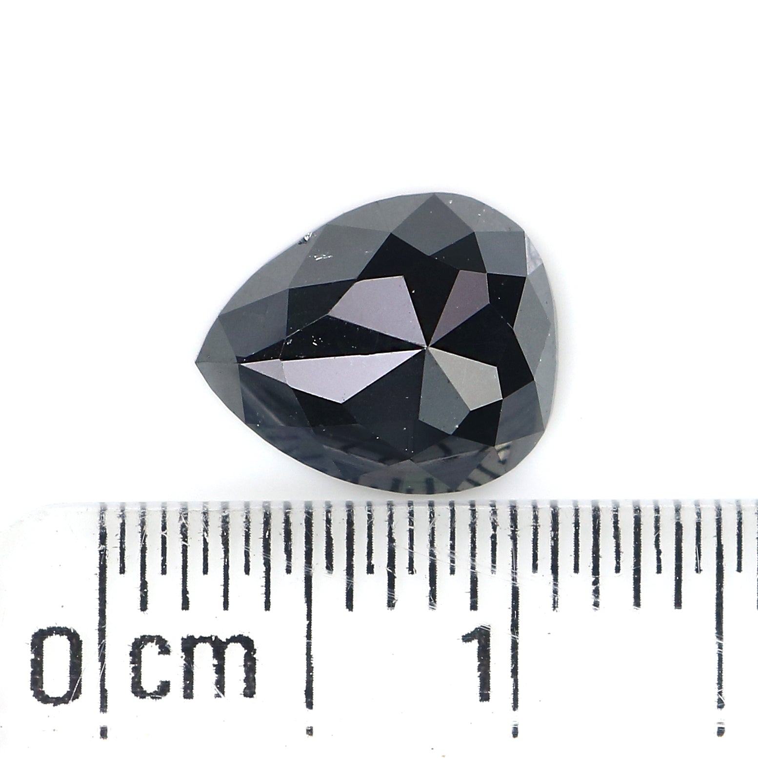 1.62 CT Natural Loose Pear Shape Diamond Black Color Pear Cut Diamond 8.80 MM Natural Loose Black Color Diamond Pear Rose Cut Diamond LQ6183