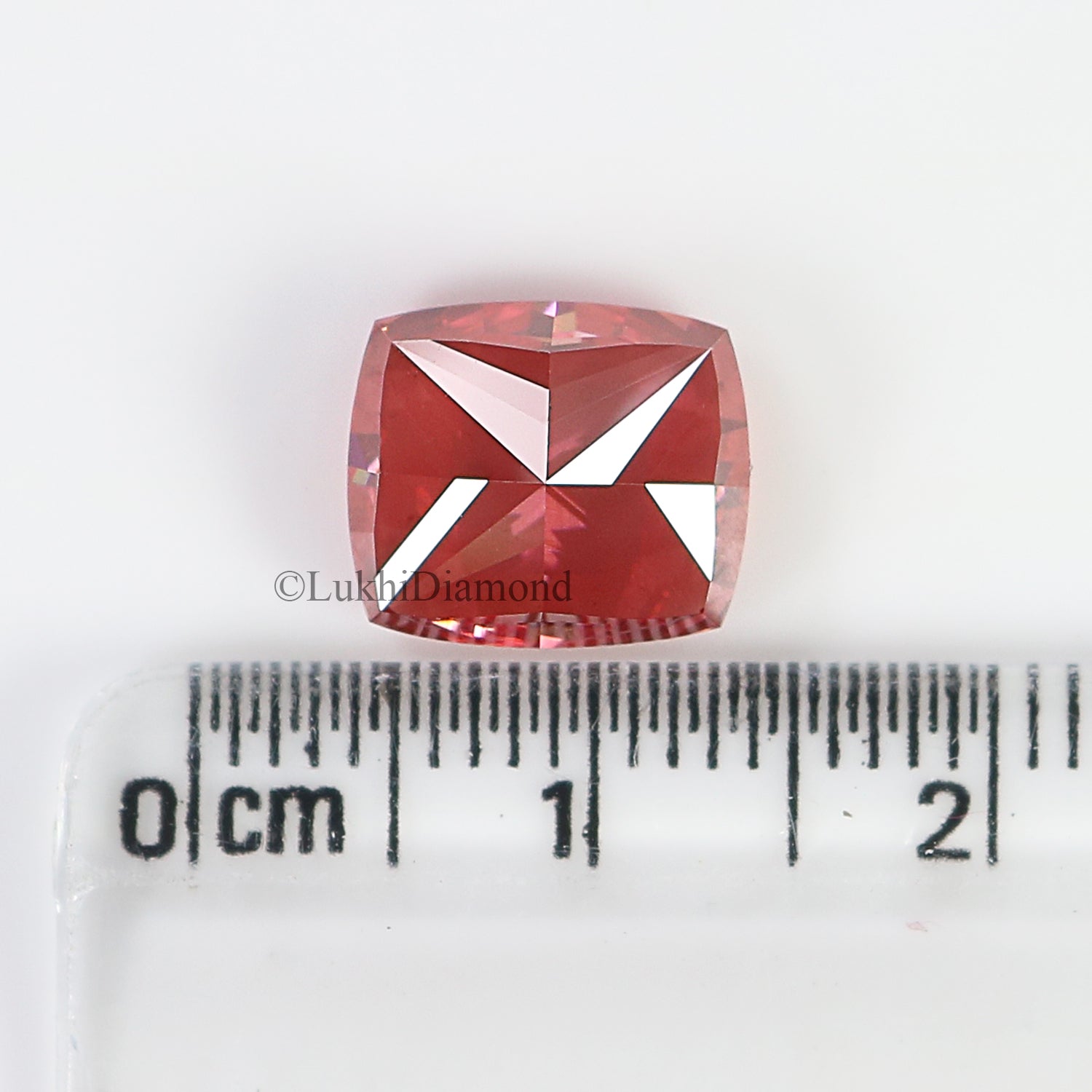 4.57 CT IGI Certified Cushion Modified Brilliant Cut Fancy Vivid Red Color VS1 Clarity Diamond Lab Grown CVD Lab Created Diamond L3197