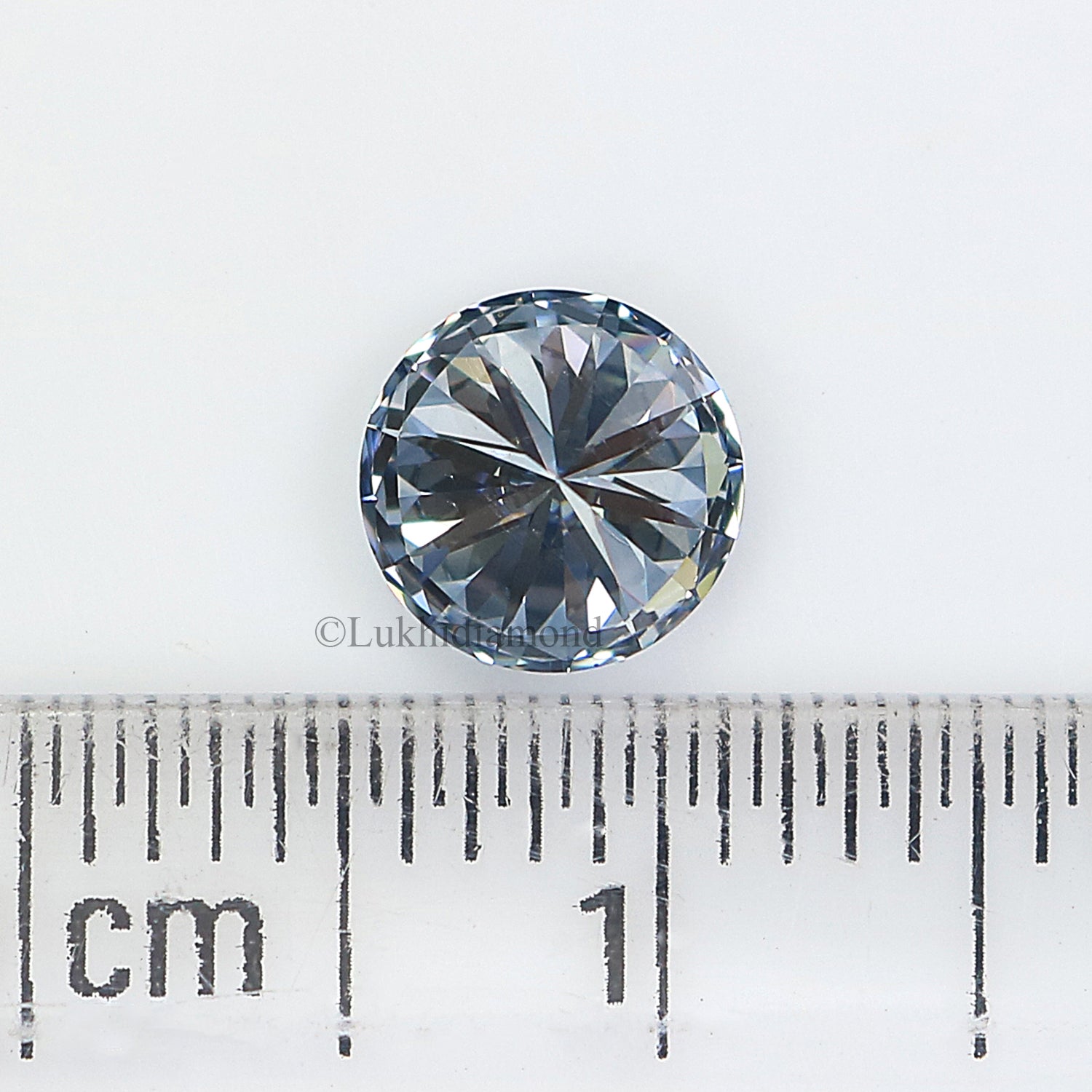 0.82 CT IGI Certified Round Brilliant Cut Fancy Blue Color VVS2 Clarity Diamond Lab Grown Diamond Lab Created Round CVD Diamond L3282