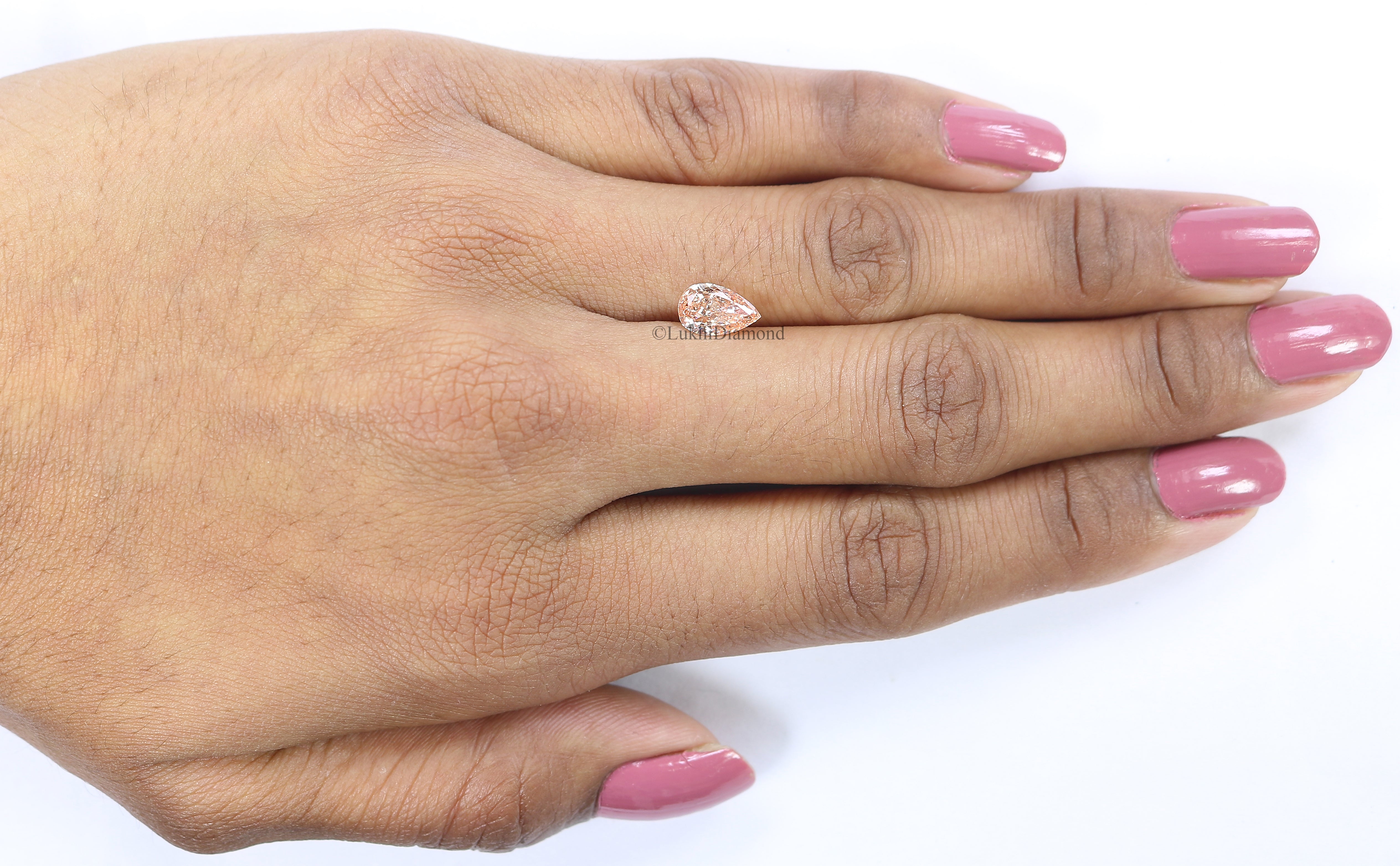 1.02 CT IGI Certified Pear Brilliant Cut Diamond Fancy Intense Pink Color VS1 Clarity Lab Grown Diamond Lab Created Pear CVD Diamond L3200