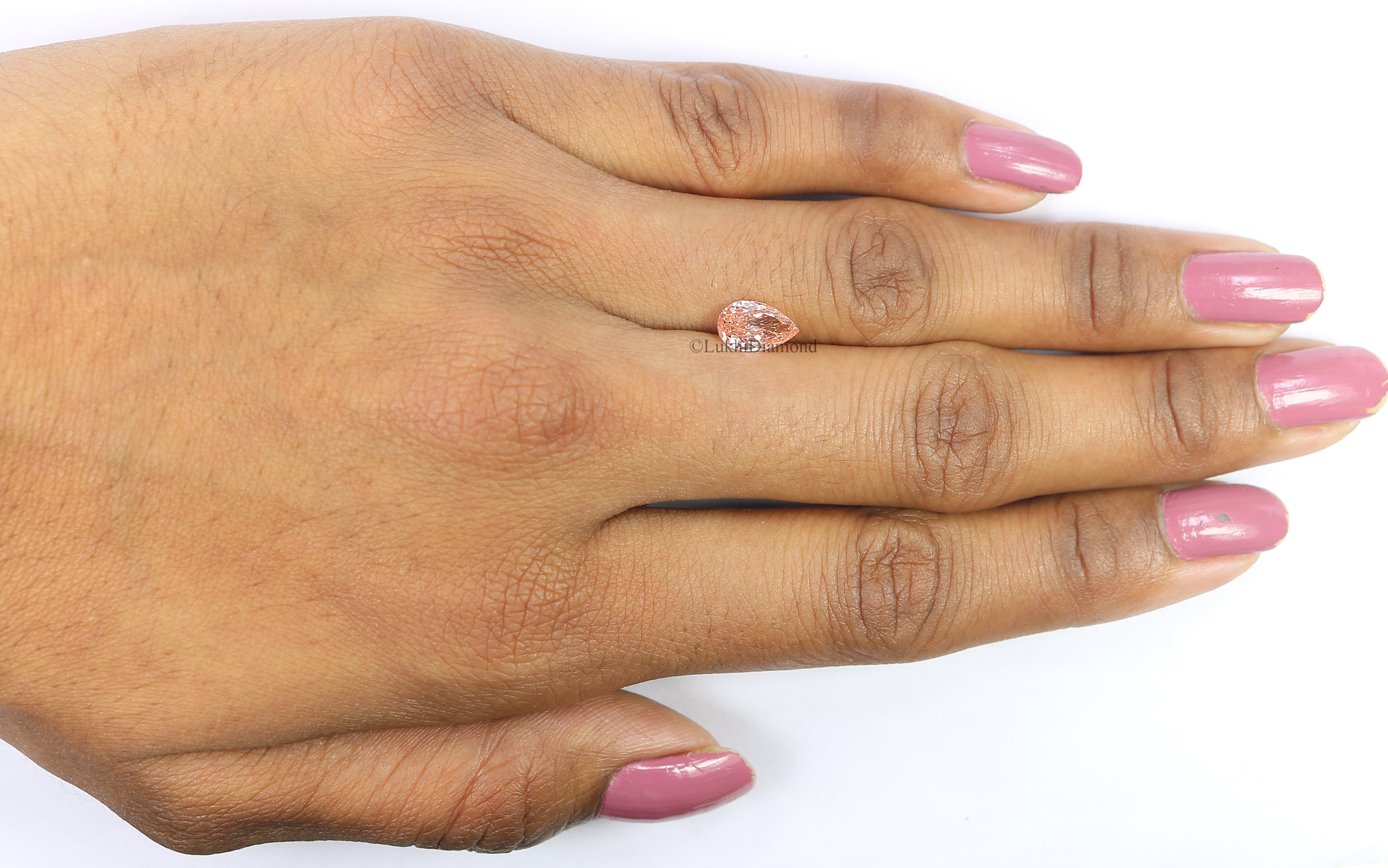 1.00 CT IGI Certified Pear Modified Brilliant Cut Diamond Fancy Vivid Pink Color VS2 Clarity Lab Grown CVD Diamond Lab Created Diamond L3205