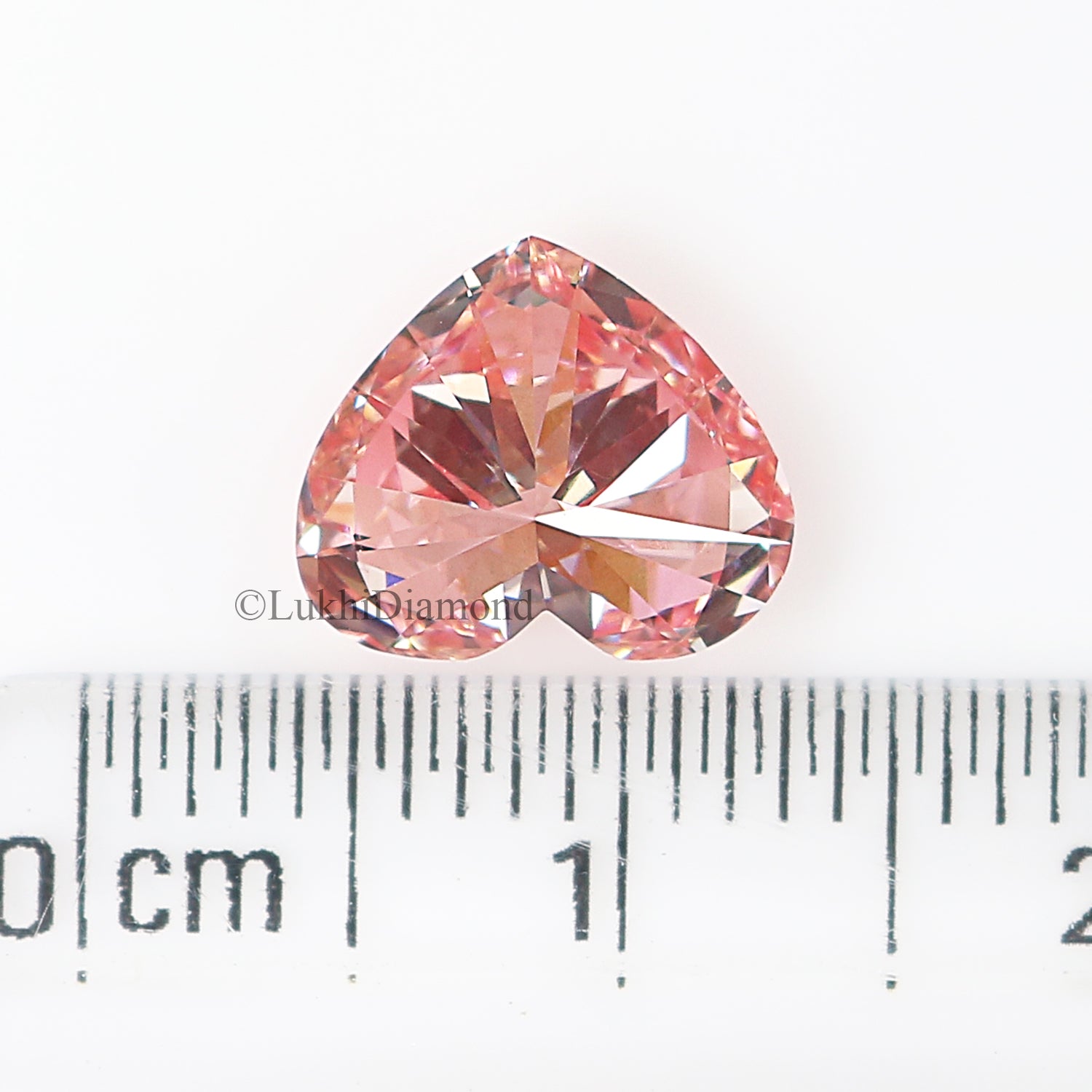 2.01 CT IGI Certified Heart Brilliant Cut Fancy Vivid Pink Color SI1 Clarity Diamond Lab Grown Diamond Lab Created Heart CVD Diamond L3204