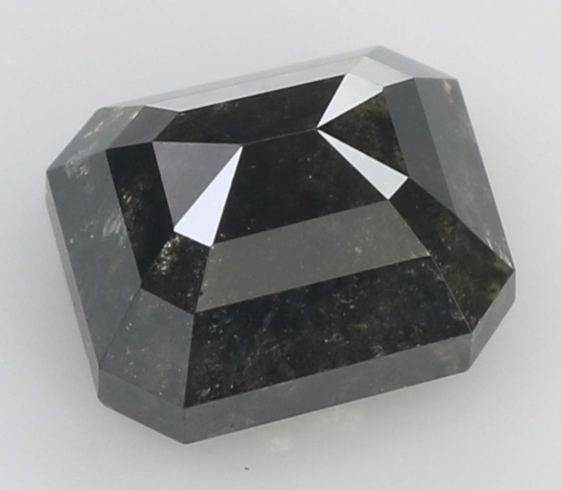1.26 CT Natural Loose Emerald Shape Diamond Black Color Emerald Cut Diamond 6.10 MM Natural Loose Emerald Shape Rose Cut Diamond QK1954
