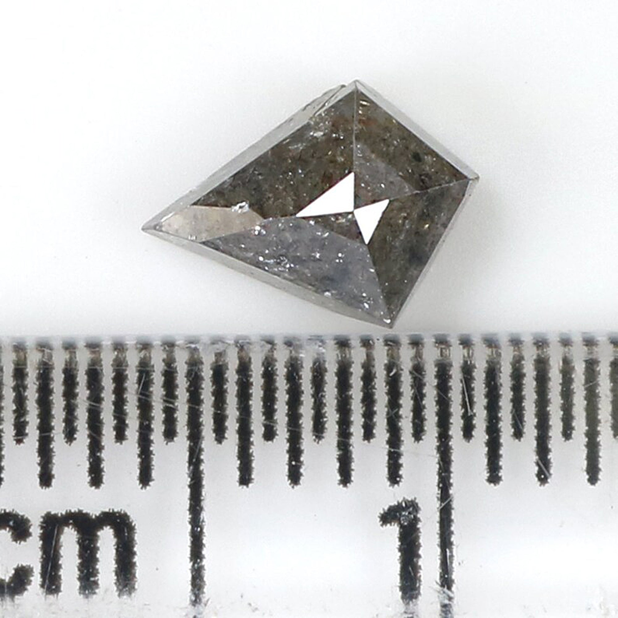 0.68 CT Natural Loose Kite Shape Diamond Salt And Pepper Kite Shape Diamond 6.85 MM Natural Black Grey Color Kite Rose Cut Diamond QL1342