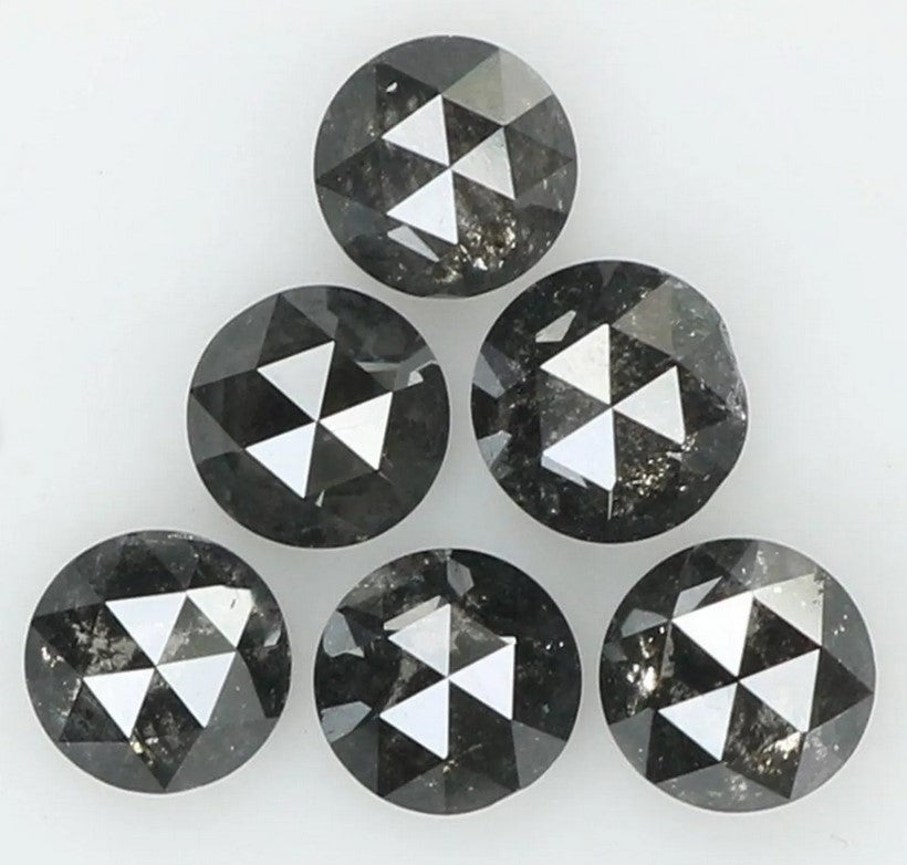 1.11 CT Natural Loose Round Rose Cut Diamond Salt And Pepper Round Shape Diamond 3.30 MM Black Color Round Rose Cut Diamond QL7746