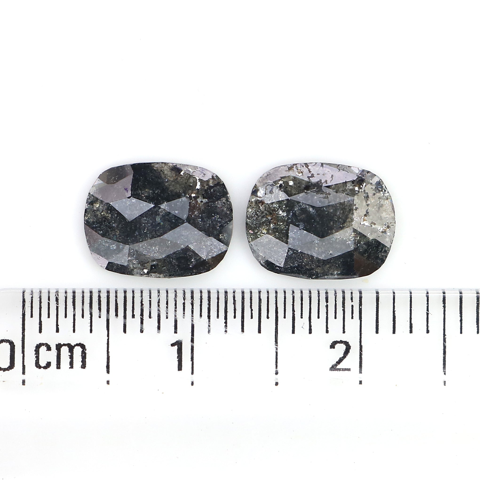 1.70 CT Natural Loose Oval Cut Pair Diamond Salt And Pepper Oval Shape Diamond 8.90 MM Natural Black Grey Oval Rose Cut Diamond LQ3167