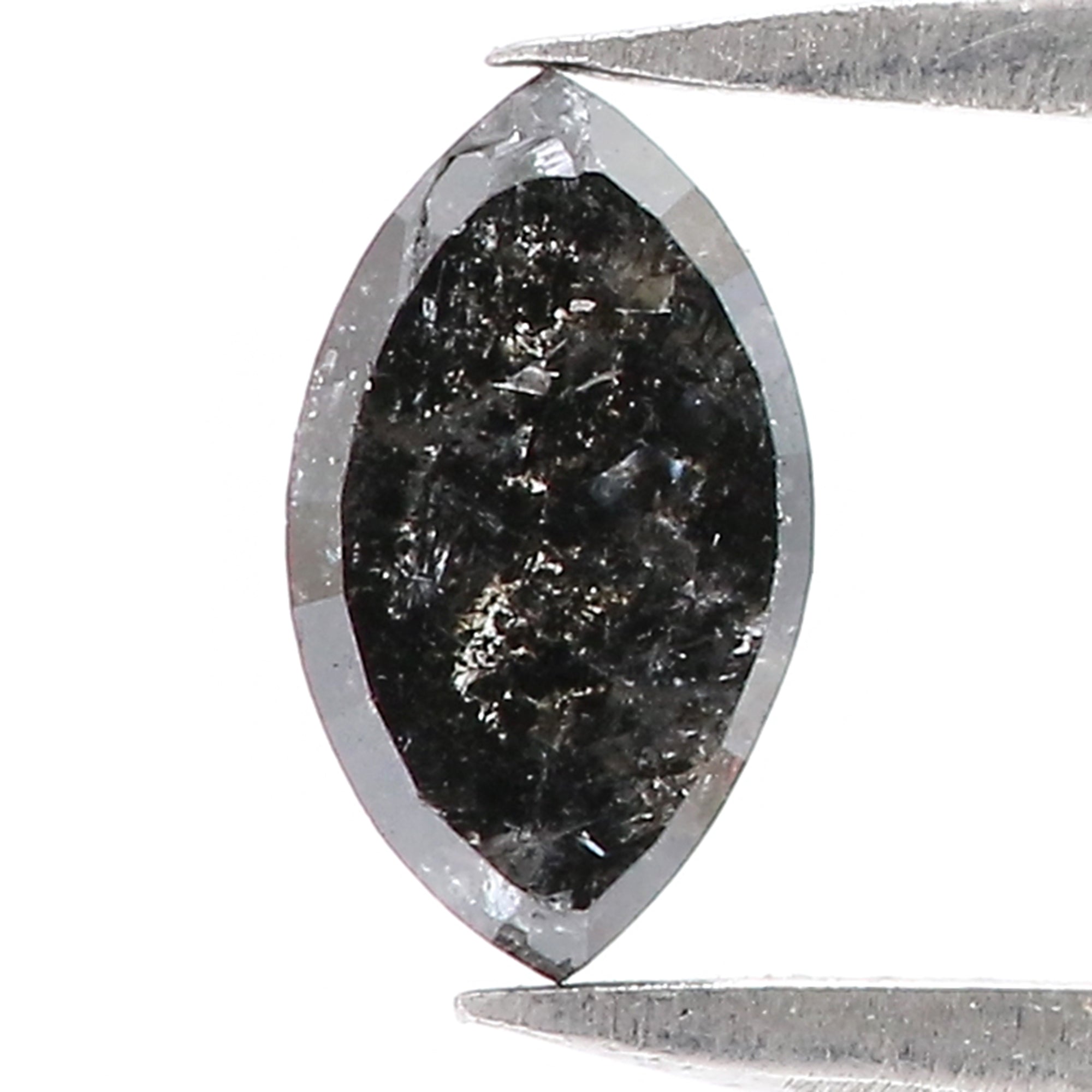 0.61 CT Natural Loose Marquise Shape Diamond Salt And Pepper Marquise Rose Cut Diamond 6.95 MM Black Grey Color Marquise Cut Diamond QL3137