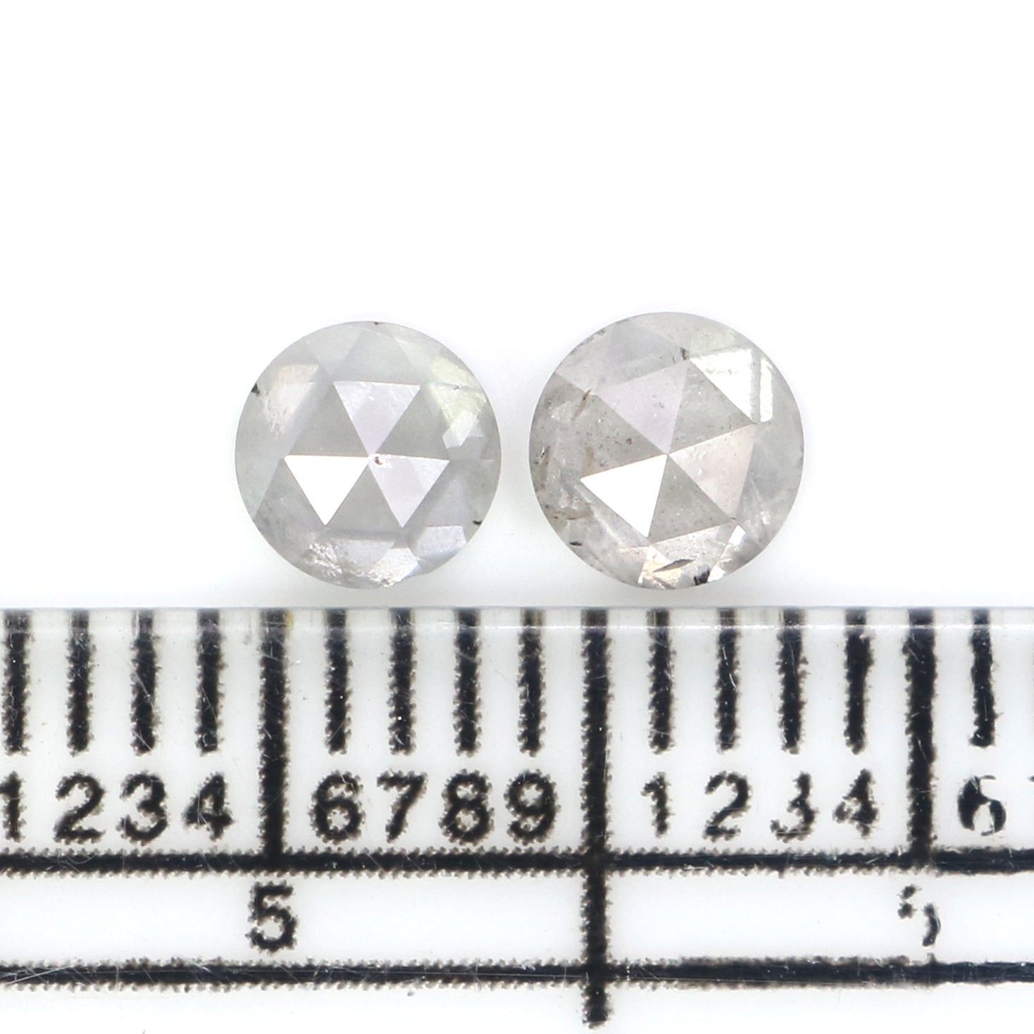 0.75 CT Natural Loose Round Shape Pair Diamond Grey Color Round Cut Diamond 4.30 MM Natural Loose Grey Color Round Rose Cut Diamond KQ2657