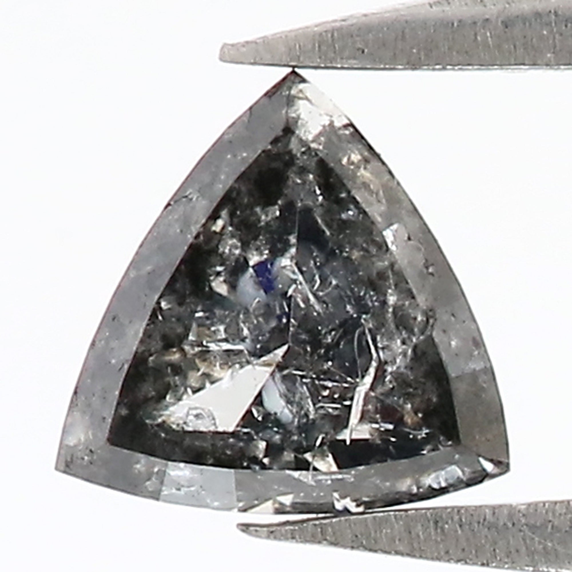 0.60 CT Natural Loose Triangle Shape Diamond Salt And Pepper Triangle Cut Diamond 5.20 MM Black Grey Triangle Shape Rose Cut Diamond QL3130