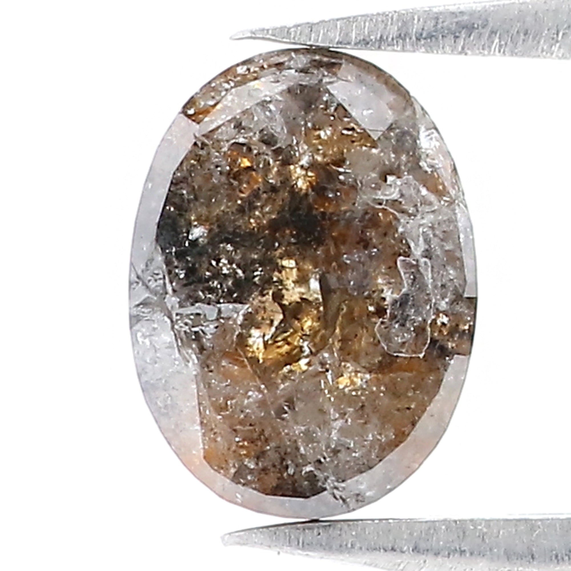 1.59 Ct Natural Loose Diamond, Oval Diamond, Black Diamond,Brown Diamond, Antique Diamond, Rustic Diamond, Real Diamond KDL325