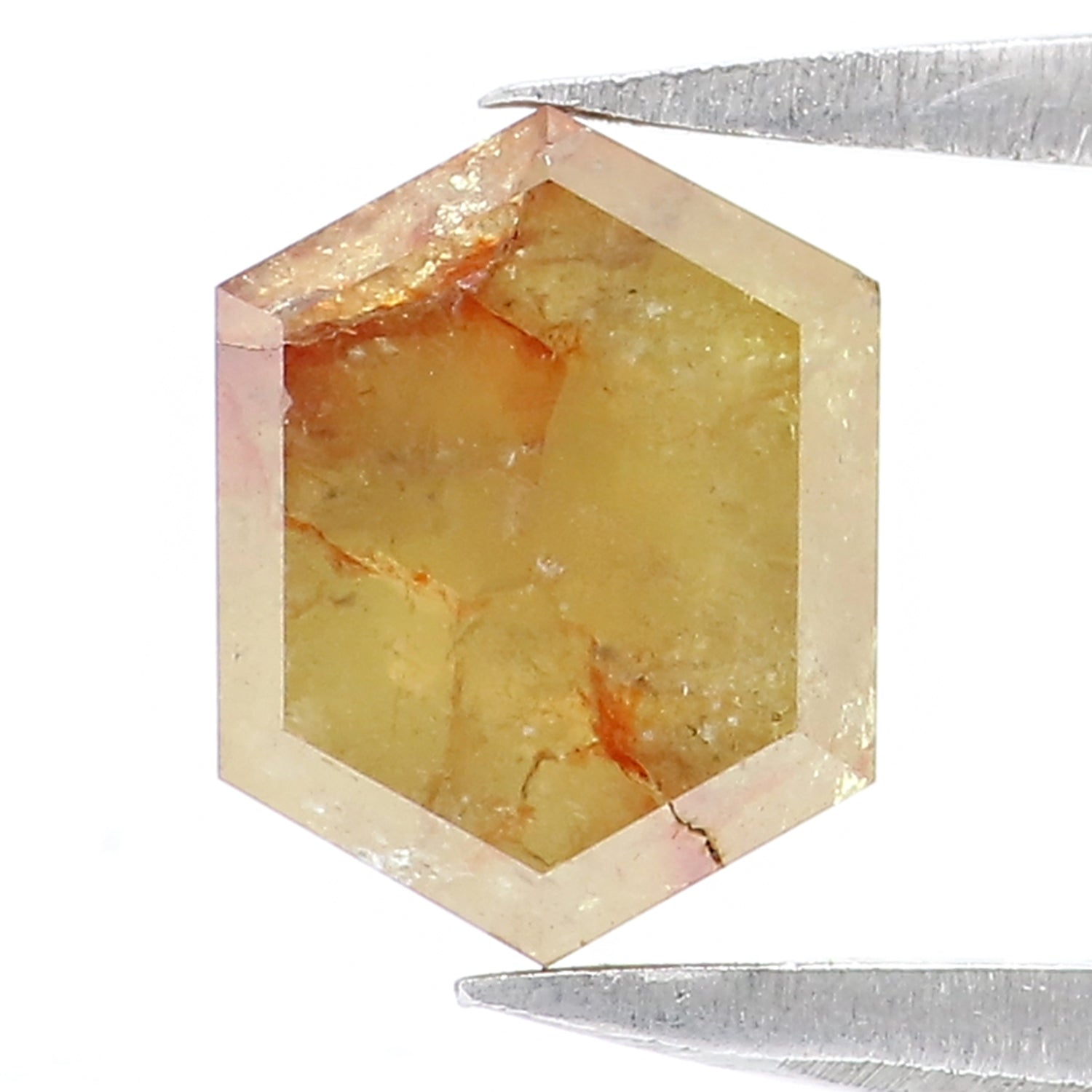 1.01 CT Natural Loose Hexagon Shape Diamond Yellow Color Hexagon Cut Diamond 6.70 MM Natural Yellow Color Hexagon Rose Cut Diamond LQ9917