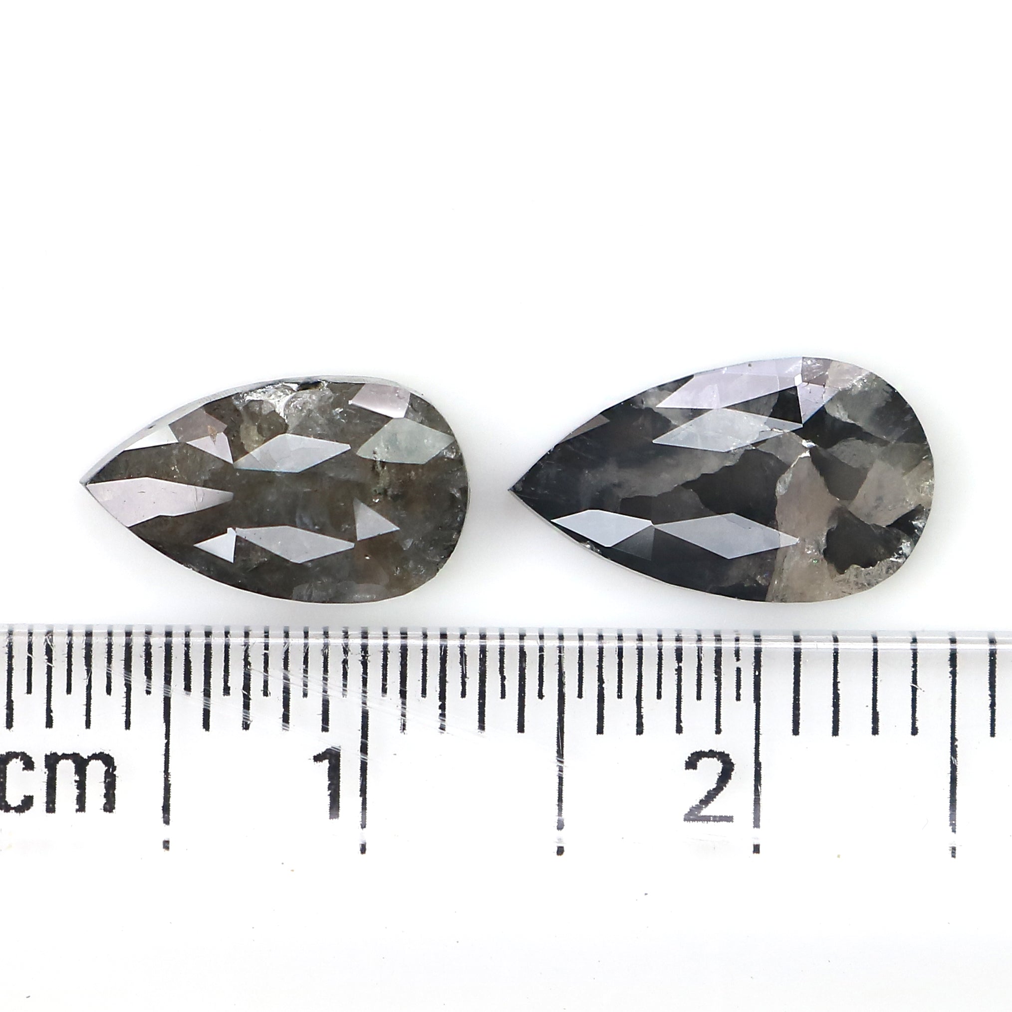 2.30 CT Natural Loose Pear Shape Pair Diamond Black Color Diamond 10.85 MM Natural Diamond Pear Cut Diamond Pear Grey Color Diamond LQ3168