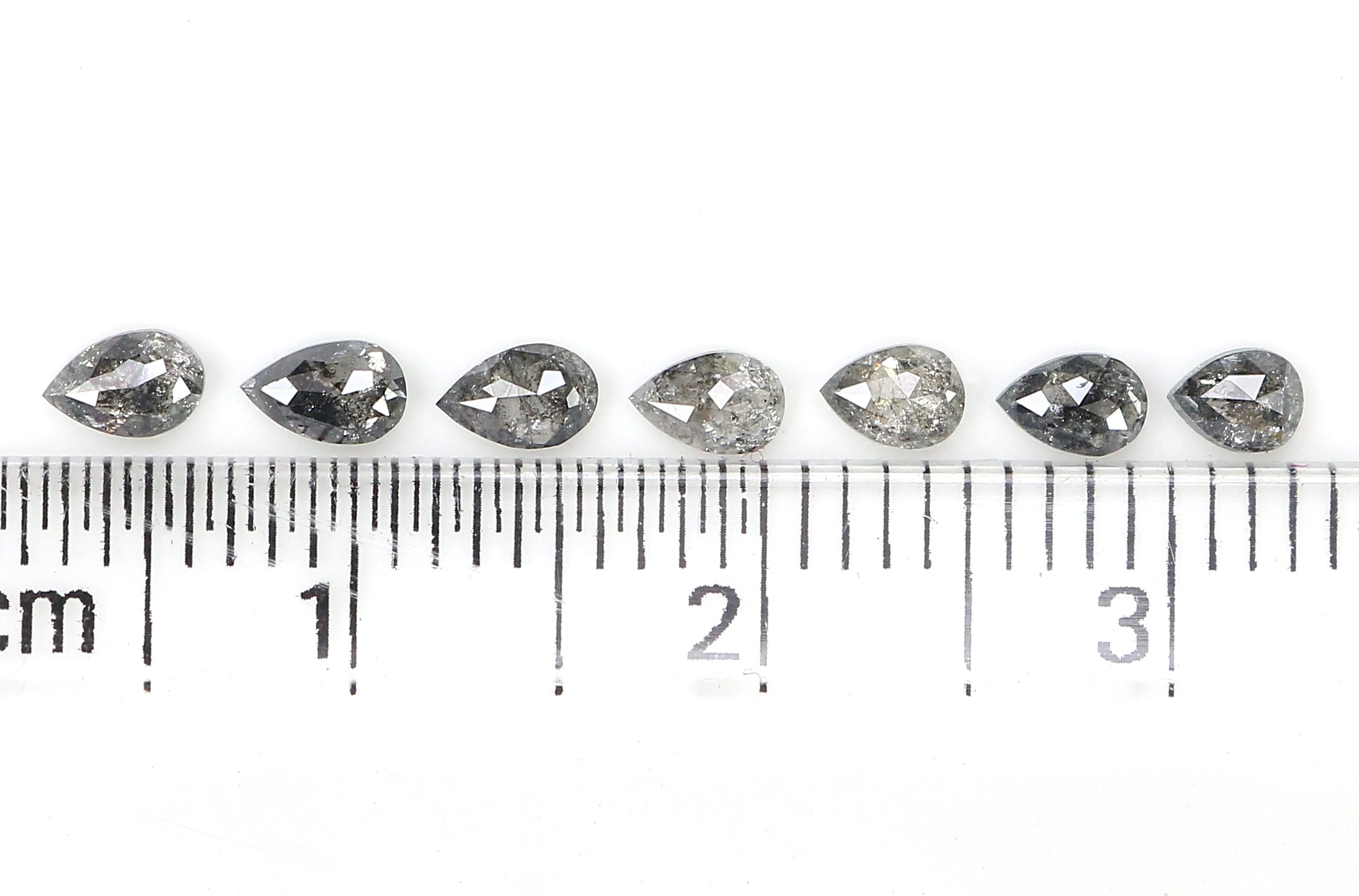 0.81 CT Natural Loose Pear Shape Diamond Salt And Pepper Pear Diamond 3.30 MM Natural Loose Black Grey Color Pear Rose Cut Diamond LQ1296