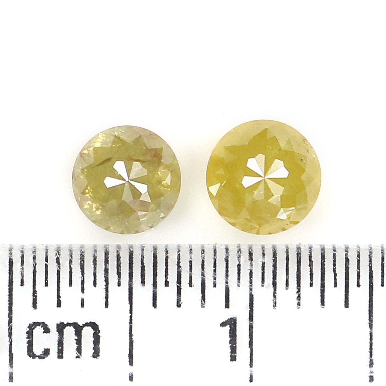 1.10 CT Natural Loose Round Rose Cut Pair Diamond Yellow Color Round Shape Diamond 4.50 MM Natural Yellow Round Rose Cut Diamond LQ6527