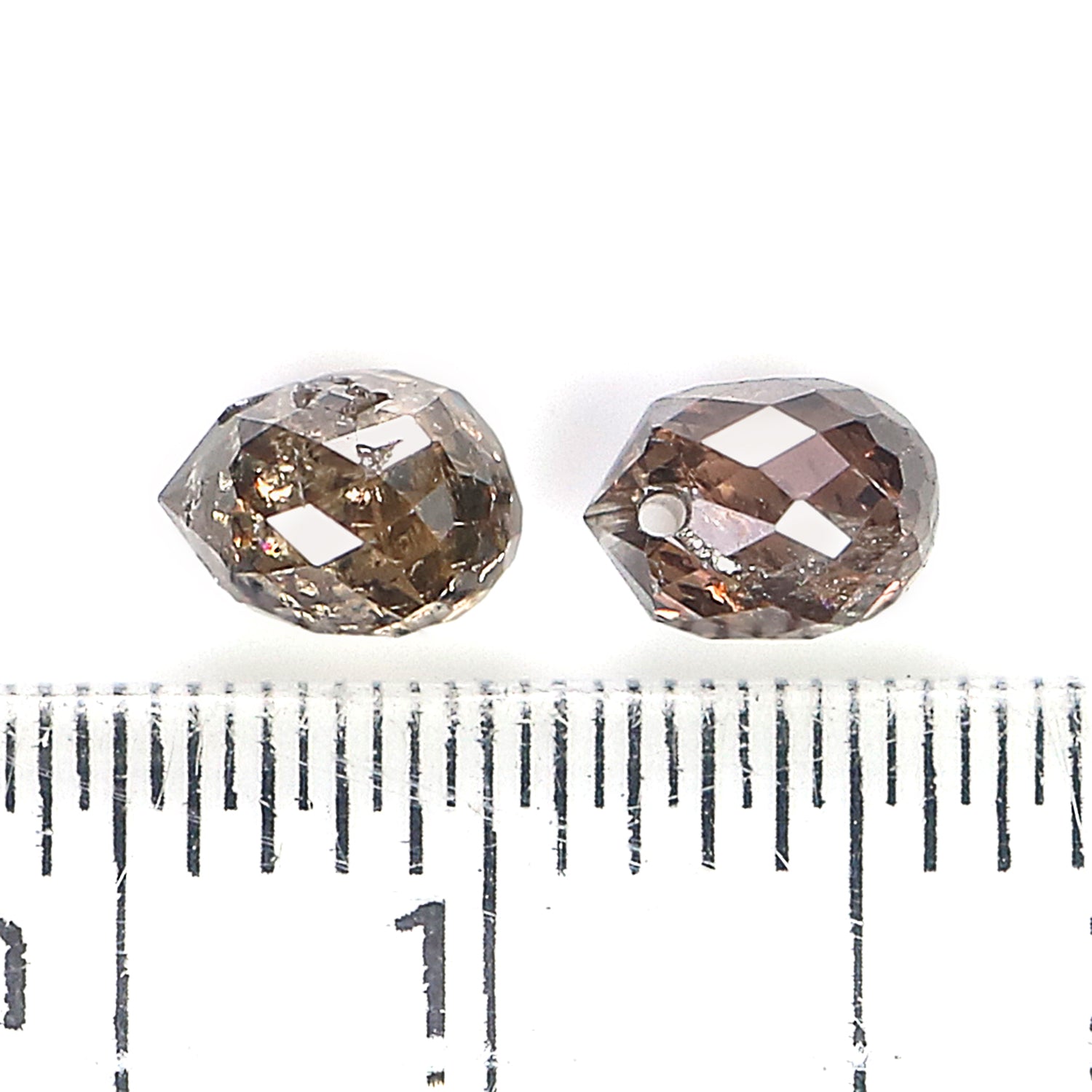 1.09 Ct Natural Loose Briolette Shape Diamond Brown Color Drop Diamond 4.80 MM Natural Loose Brown Color Briolette Rose Cut Diamond KQ2277