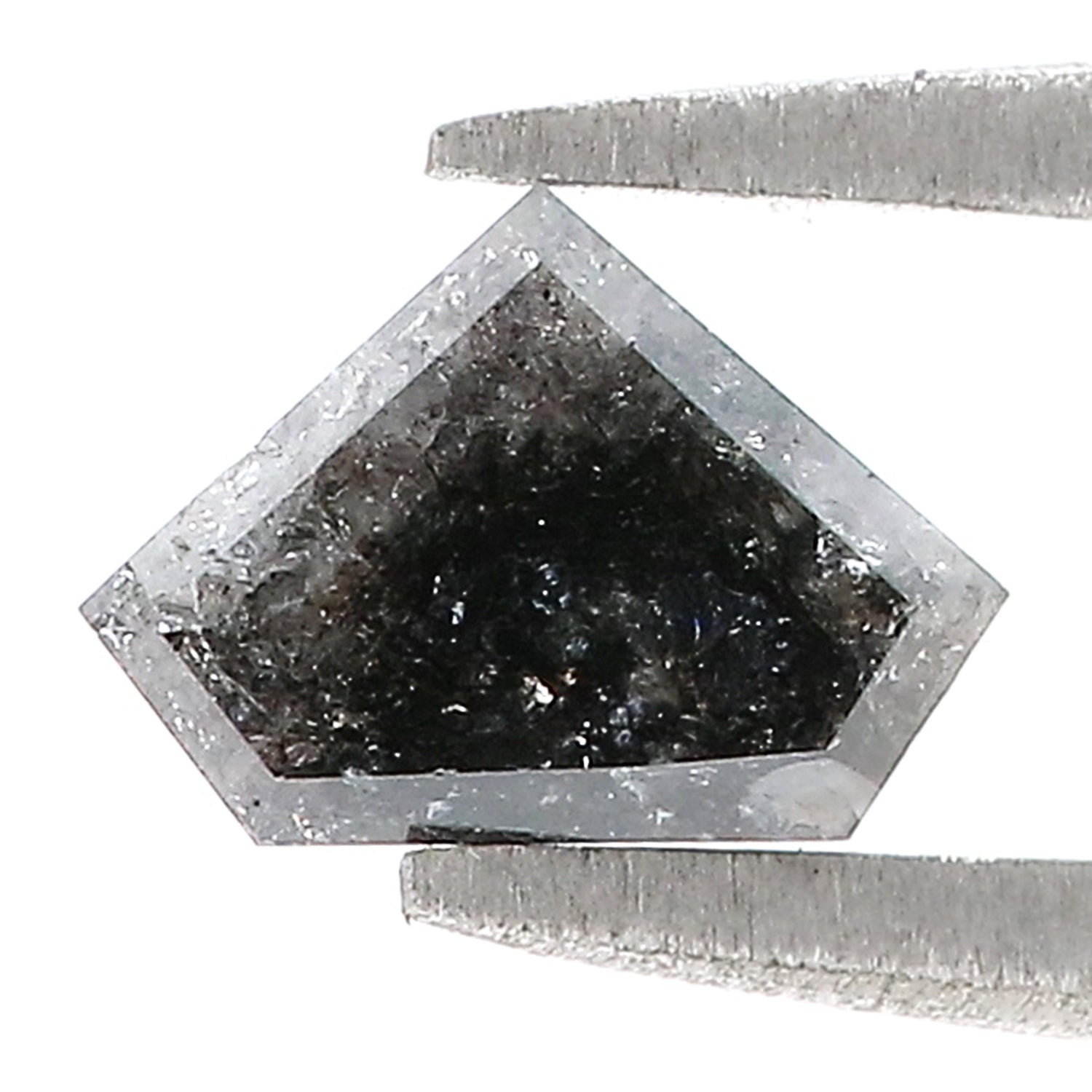 0.72 CT Natural Loose Shield Shape Diamond Salt And Pepper Shield Diamond 5.25 MM Natural Loose Black Color Shield Rose Cut Diamond QL007