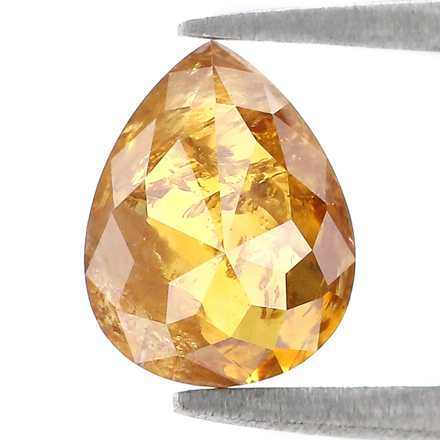 2.63 CT Natural Loose Pear Shape Diamond Yellow Color Pear Cut Diamond 9.00 MM Natural Loose Yellow Color Pear Rose Cut Diamond LQ3276