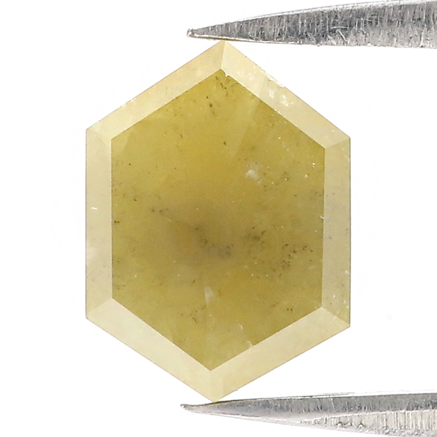 1.68 CT Natural Loose Hexagon Shape Diamond Yellow Color Hexagon Cut Diamond 9.10 MM Natural Yellow Color Hexagon Rose Cut Diamond QKB1936