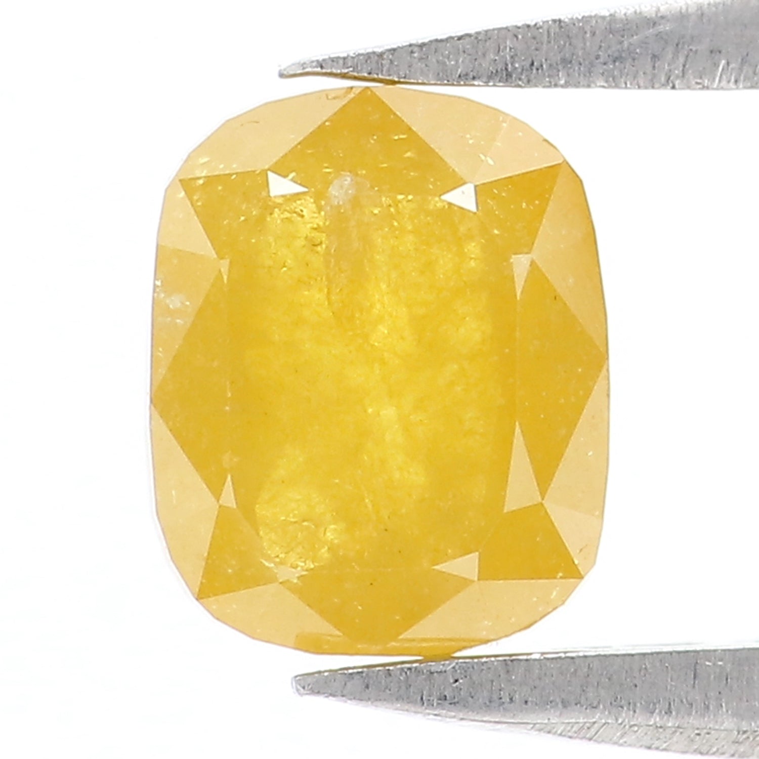 1.04 CT Natural Loose Cushion Shape Diamond Yellow Color Cushion Cut Diamond 6.15 MM Natural Yellow Diamond Cushion Rose Cut Diamond LQ9330