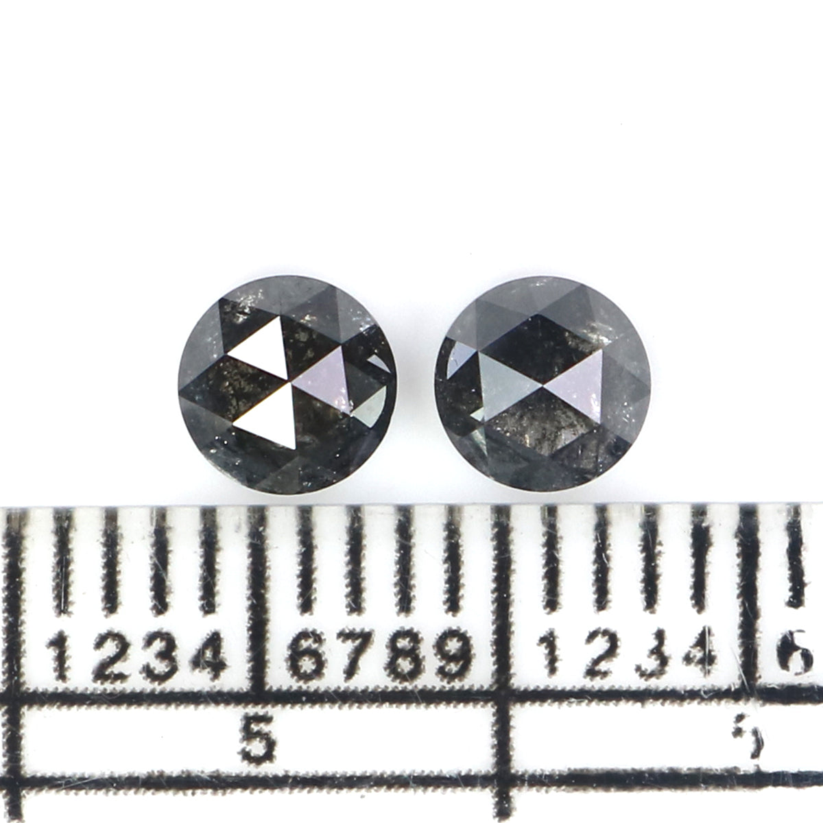 0.95 CT Natural Loose Round Rose Cut Diamond Salt And Pepper Round Shape Diamond 4.50 MM Black Grey Round Shape Rose Cut Diamond KQ2662