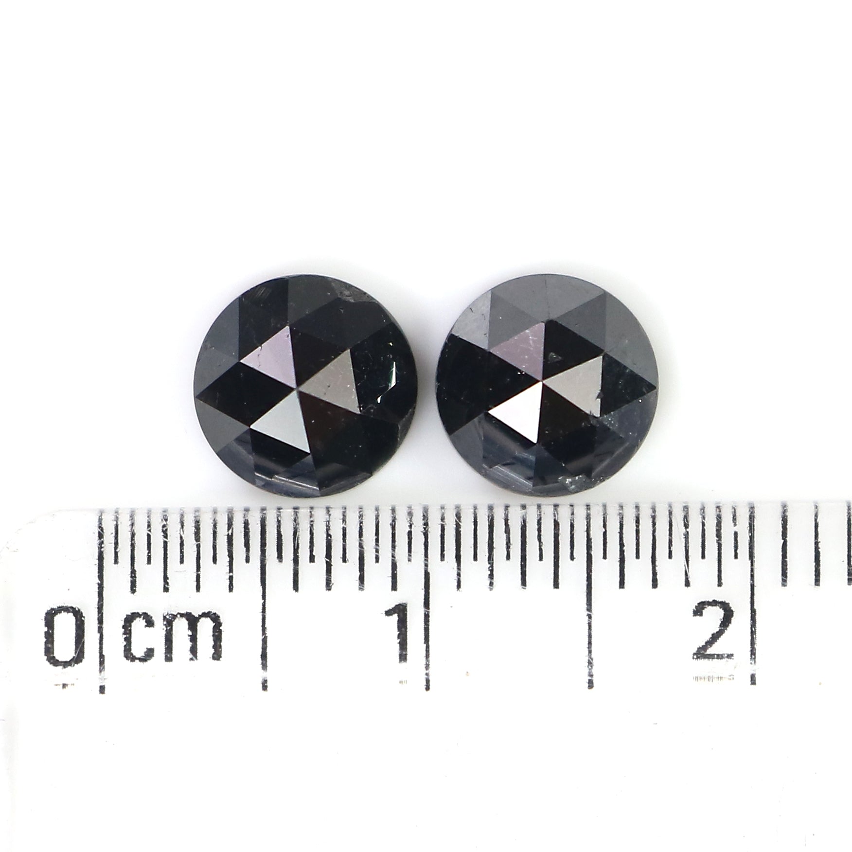 2.79 CT Natural Loose Round Rose Cut Pair Diamond Black Color Round Shape Diamond 6.90 MM Natural Black Color Round Rose Cut Diamond LQ1697