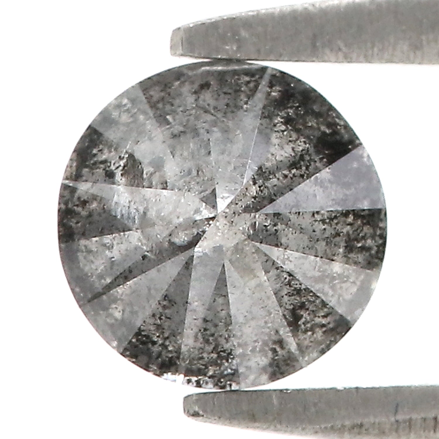 0.90 CT Natural Loose Round Shape Diamond Black Grey Color Round Cut Diamond 5.75 MM Salt And Pepper Round Brilliant Cut Diamond LQ3278