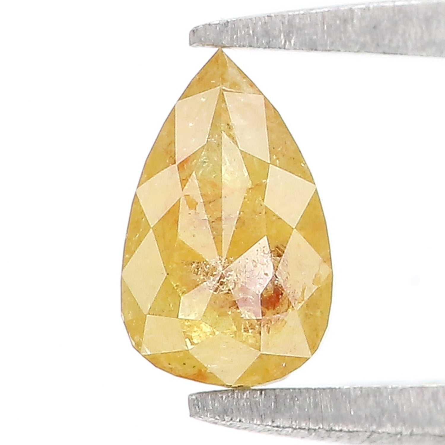 0.95 CT Natural Loose Pear Shape Diamond Yellow Color Pear Diamond 7.00 MM Natural Loose Yellow Color Diamond Pear Rose Cut Diamond LQ7651